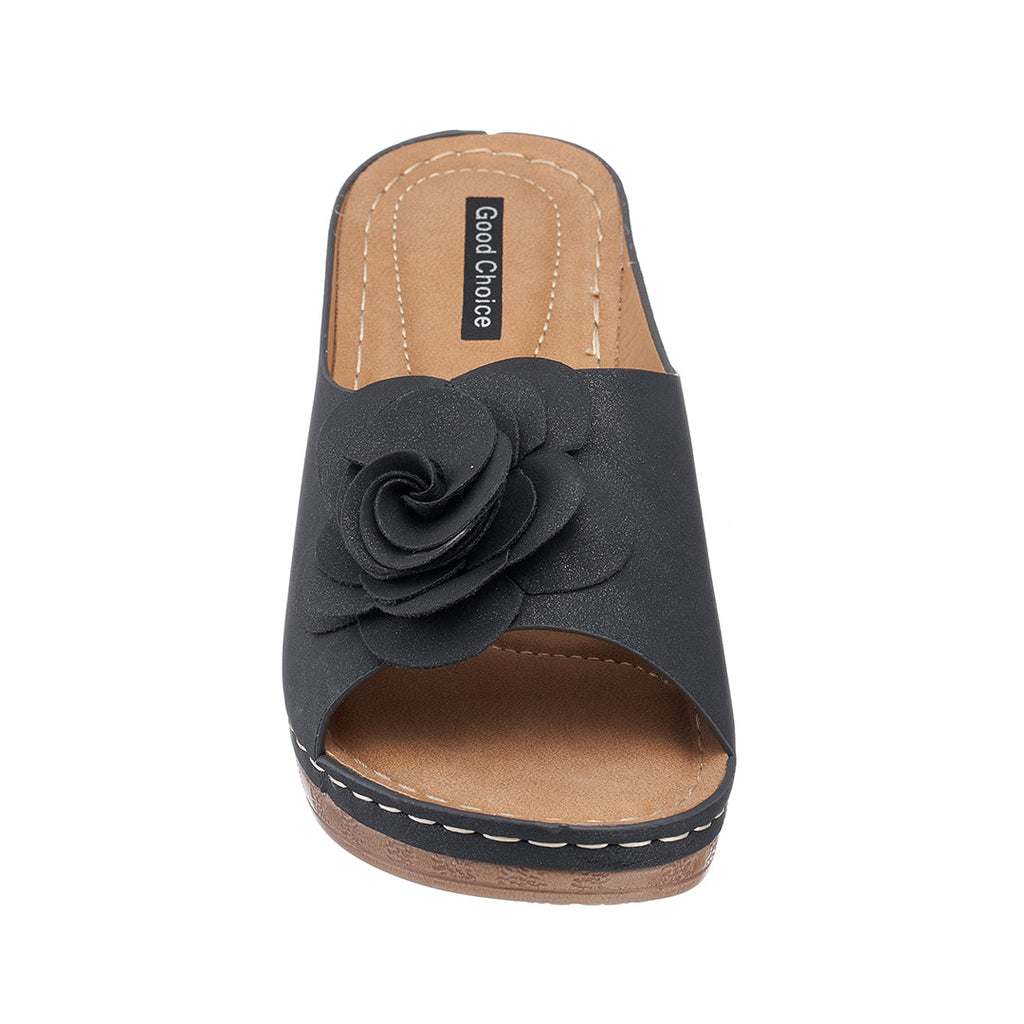 Women's Tokyo Black Wedge Sandals - Versatile Elevated Footwear