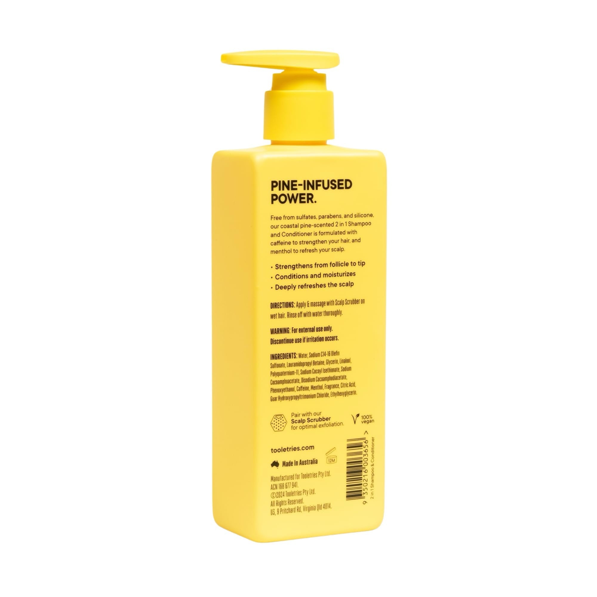 TOOLETRIES 2 in 1 Shampoo & Conditioner Coastal Pine