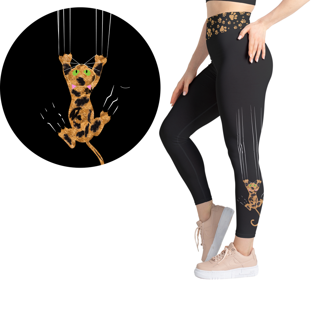 Patchwork Paws Tortoiseshell Kitty Leggings - Novelty Print