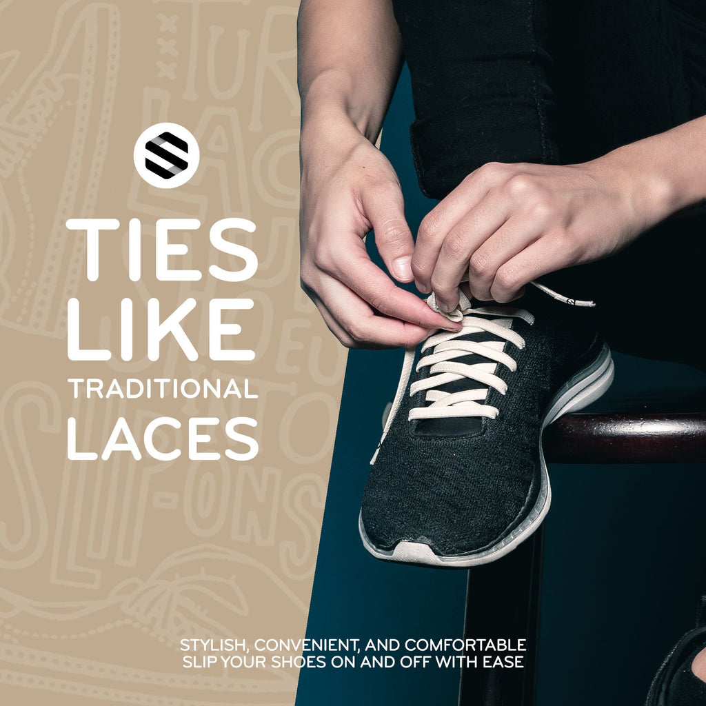 Ivory Flat Elastic Stretch Shoe Laces