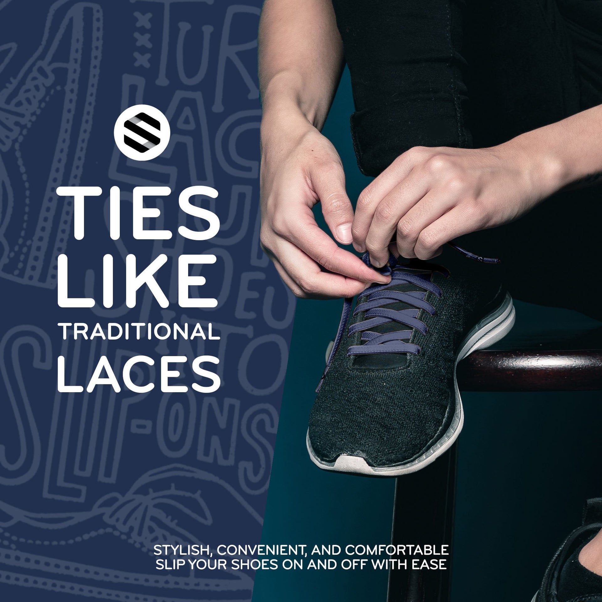 Navy Flat Elastic Stretch Shoe Laces