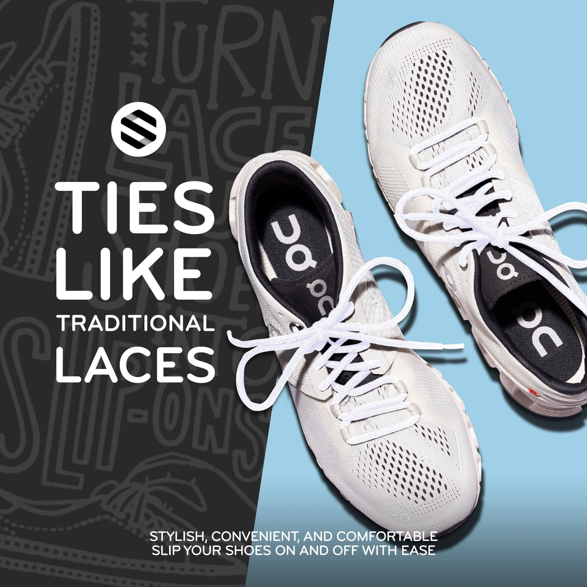 White Round Elastic Stretch Shoelaces for Sneakers and Boots - Image 3