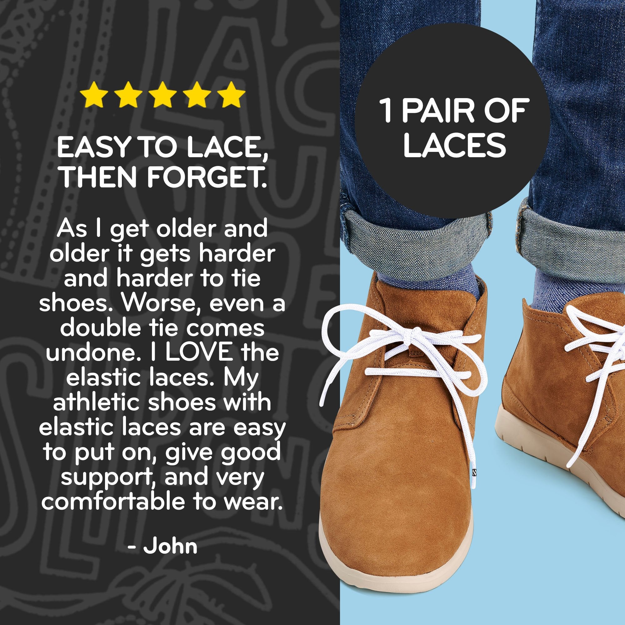 White Round Elastic Stretch Shoelaces for Sneakers and Boots - Image 4