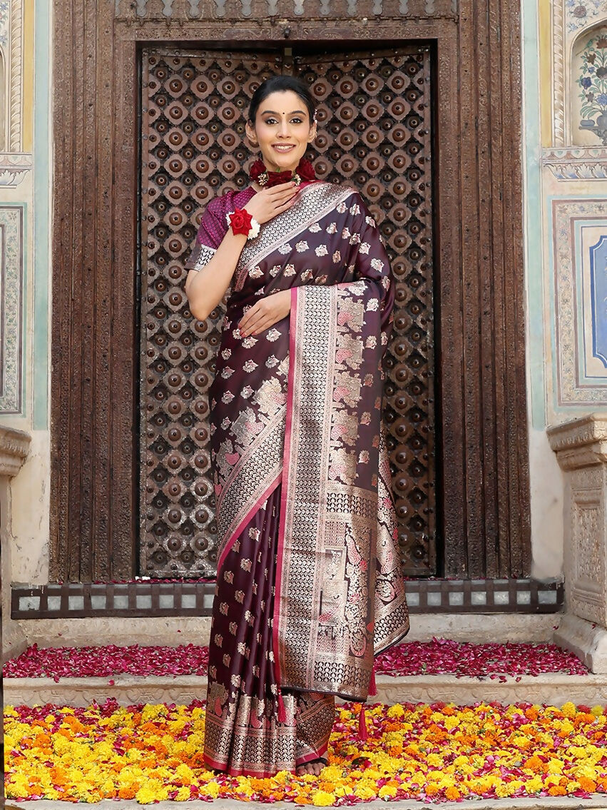 Shree Shyam Fashion Purple Silk Saree