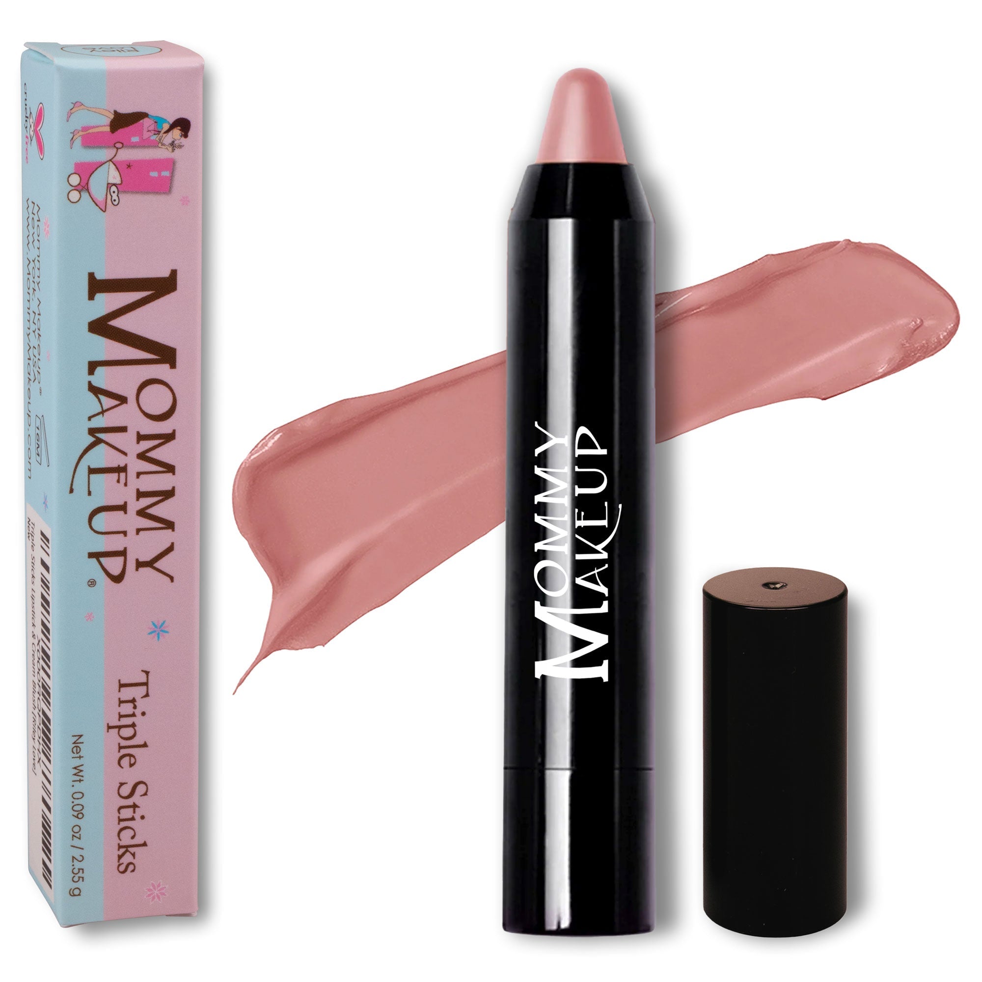 Triple Sticks Lipstick, Cream Blush, and Treatment in Pink-a-boo
