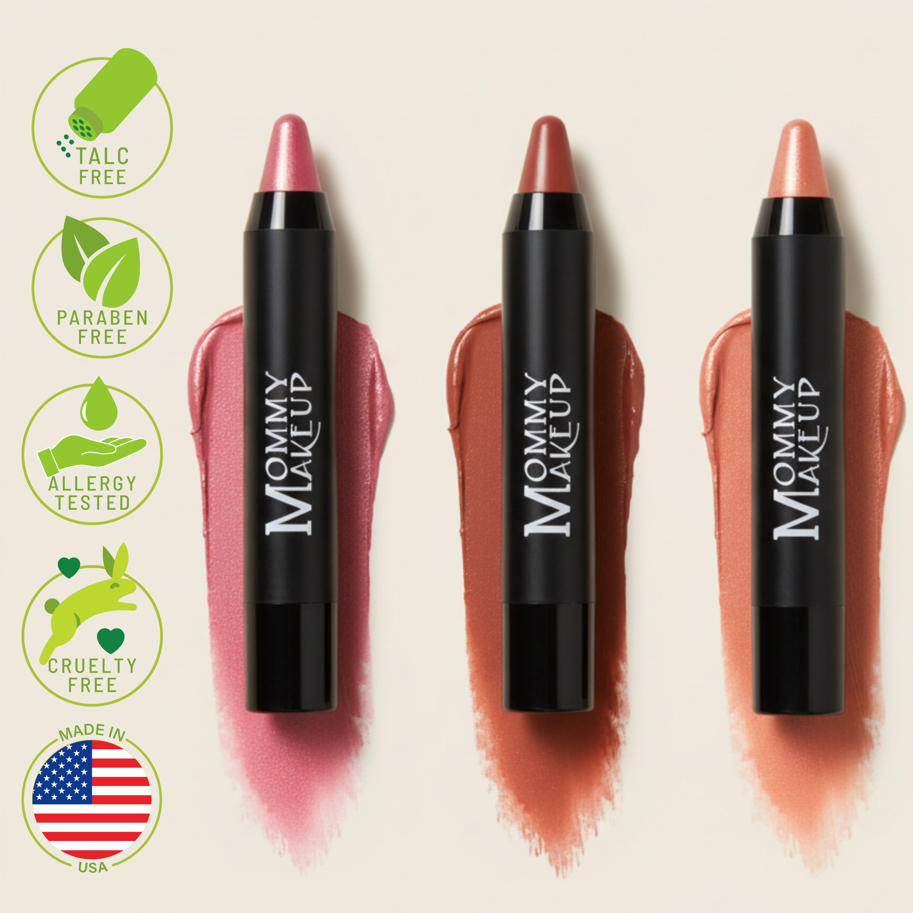 Triple Sticks Lipstick, Cream Blush, and Treatment in Riley Love