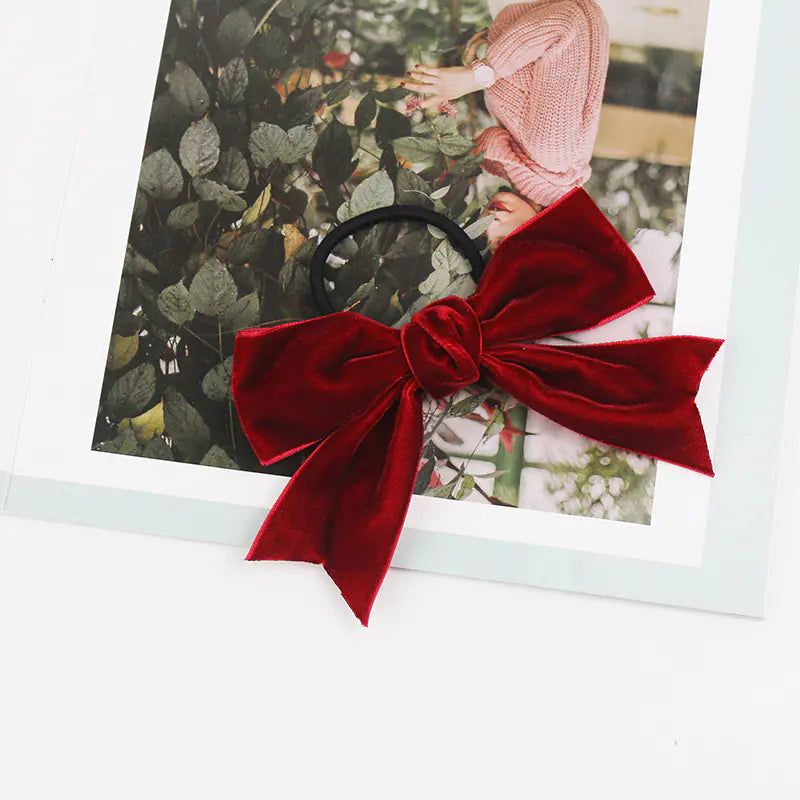 Vintage Velvet Bow Hair Clip  Handmade Spring Clip