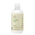 Paul Mitchell Tea Tree Hemp Restoring Conditioner & Body Lotion bottle in white and pale-green packaging