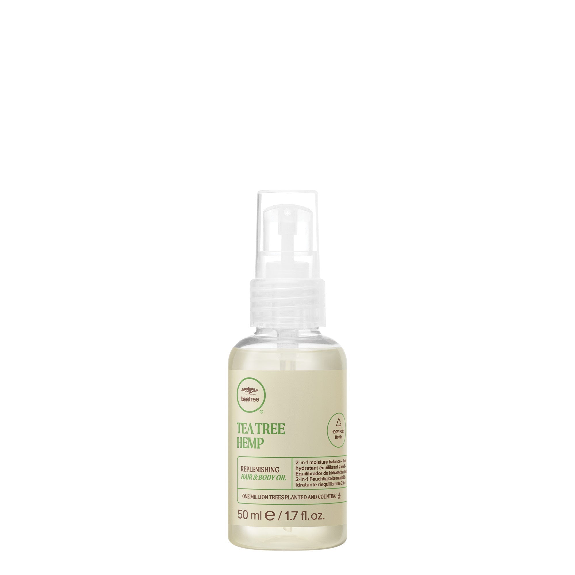 Paul Mitchell Tea Tree Hemp Replenishing Hair & Body Oil, 1.7 oz bottle.