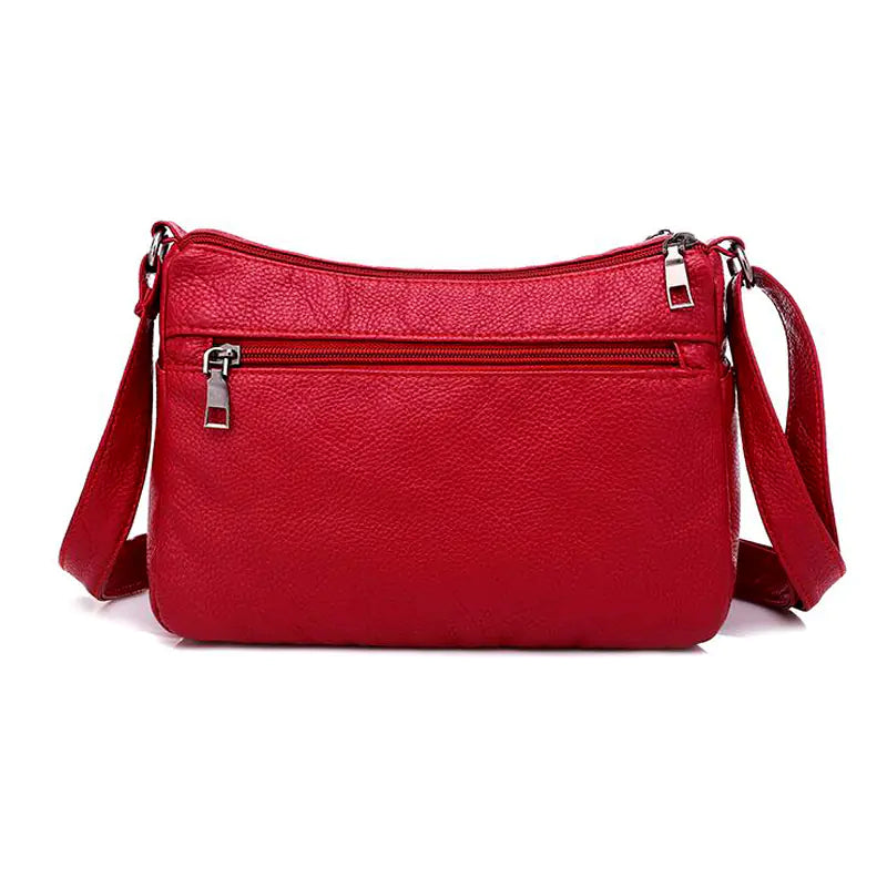Chic Multi-Layer Soft Leather Shoulder Bag for Women