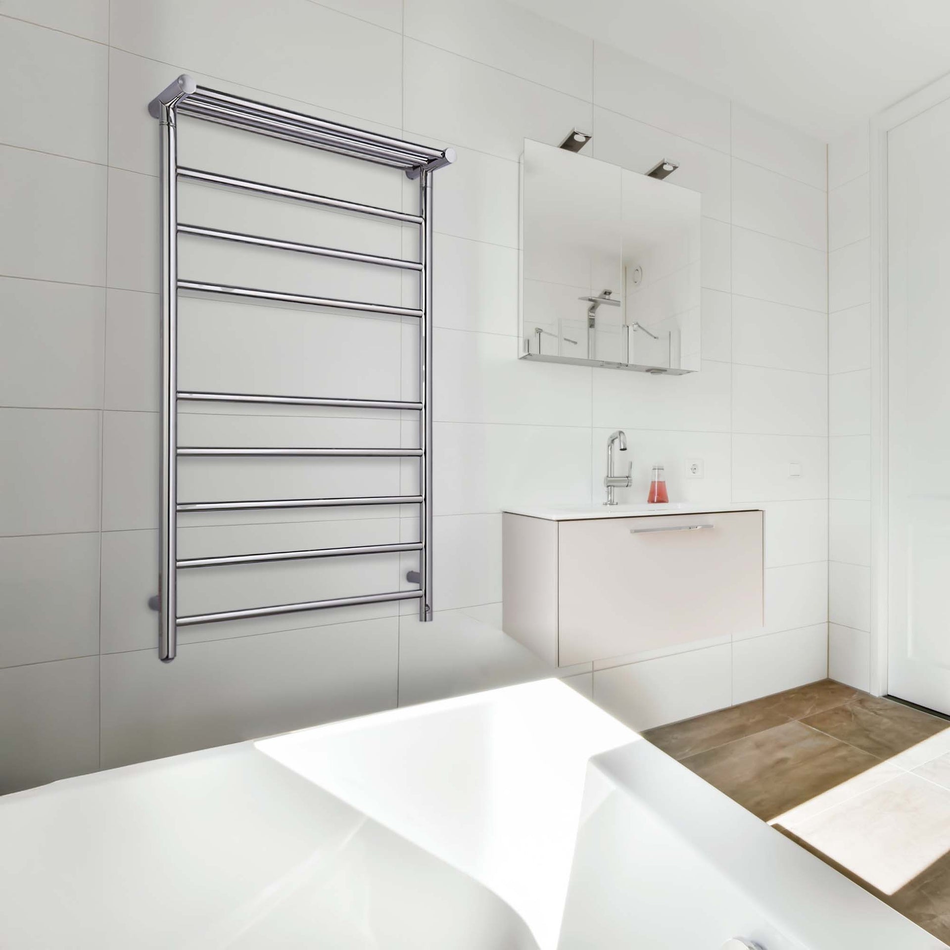 Pursonic Wall Mount Electric Towel Warmer with 8 Heated Bars Plus 3 Non-heated Bars