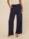 Core Feather Fleece wide-leg sweatpants in a soft, fluid fabric with an elastic waistband and side pockets.