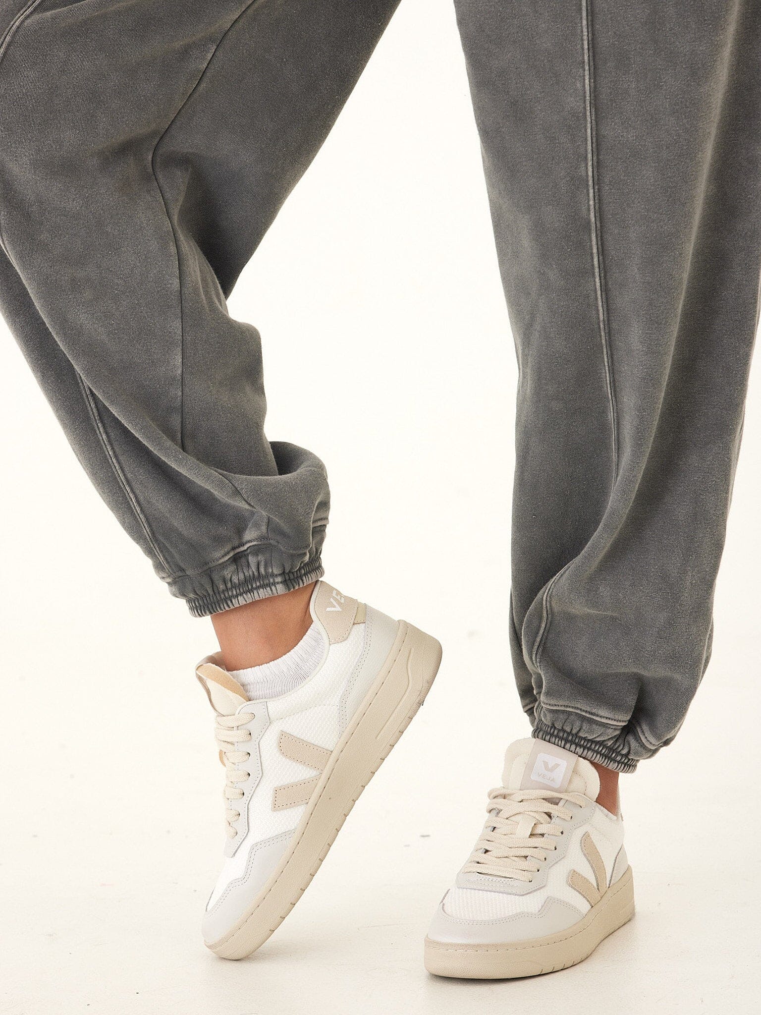 Lottie Mineral Wash Cotton Fleece Joggers - Relaxed Tapered Fit