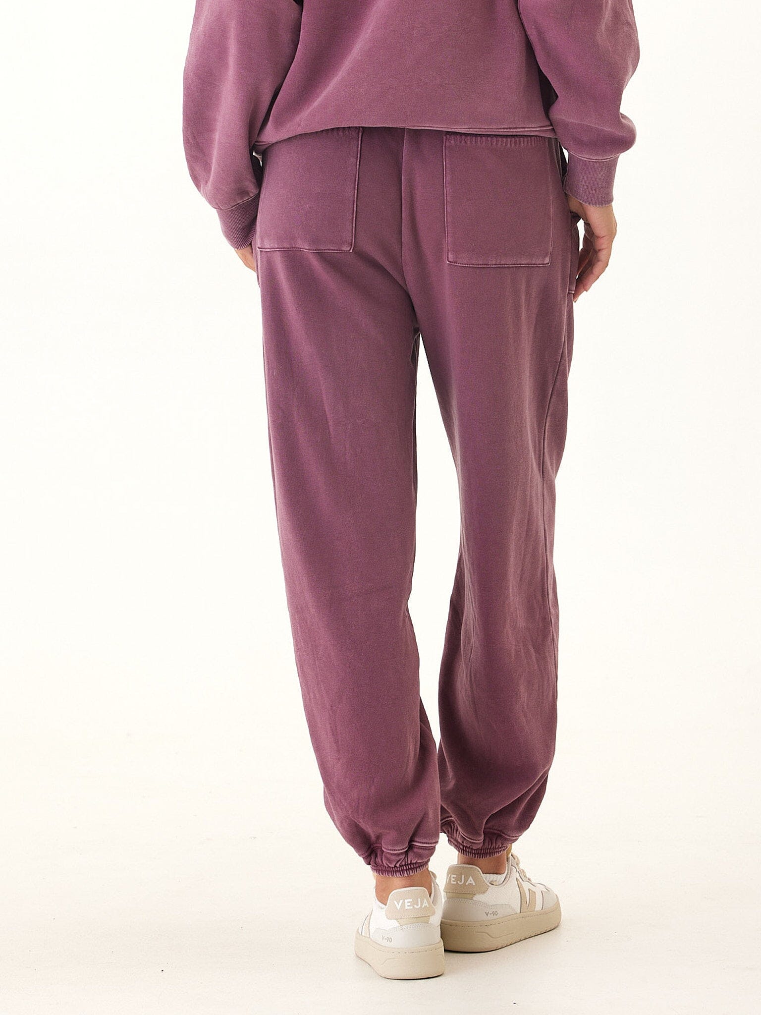 Lottie Mineral Wash CVC Fleece Jogger - Relaxed Fit Ankle Pants