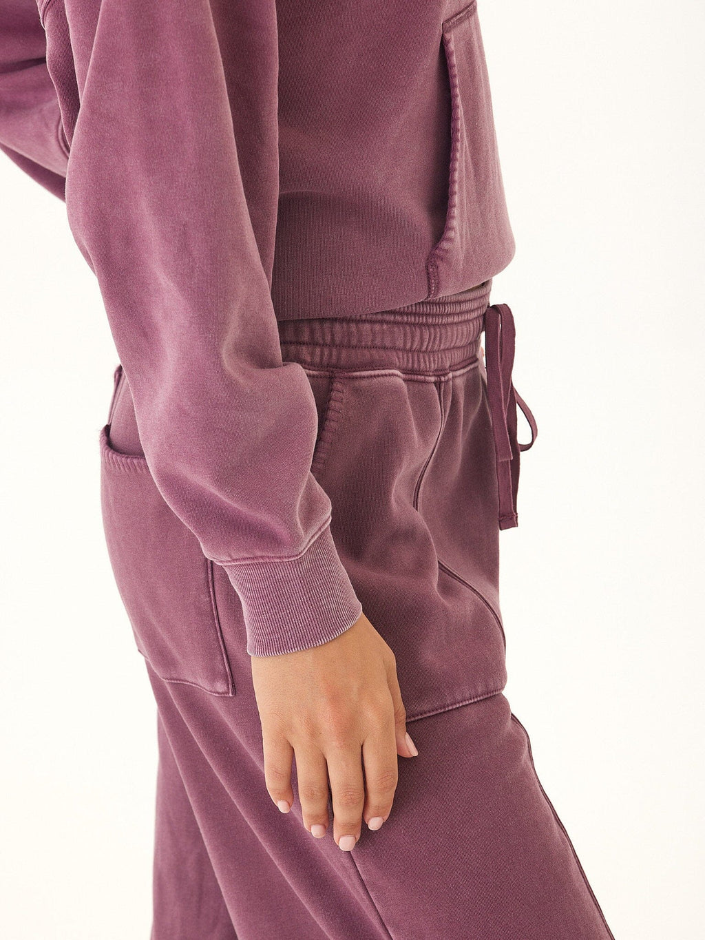 Lottie Mineral Wash CVC Fleece Jogger - Relaxed Fit Ankle Pants