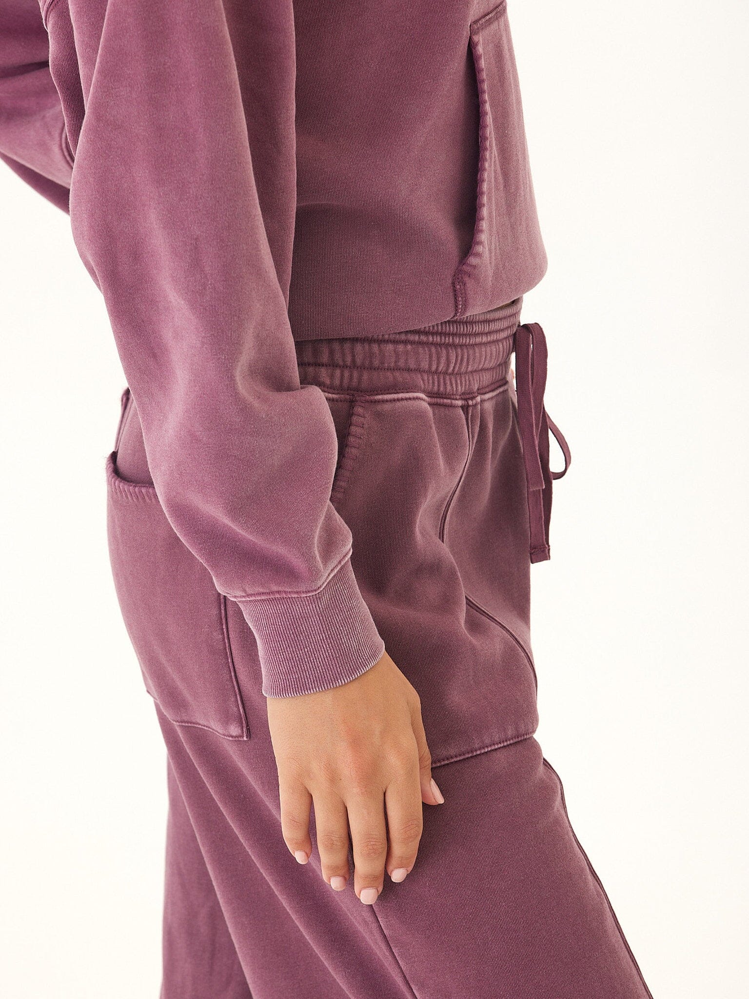 Lottie Mineral Wash CVC Fleece Jogger - Relaxed Fit Ankle Pants