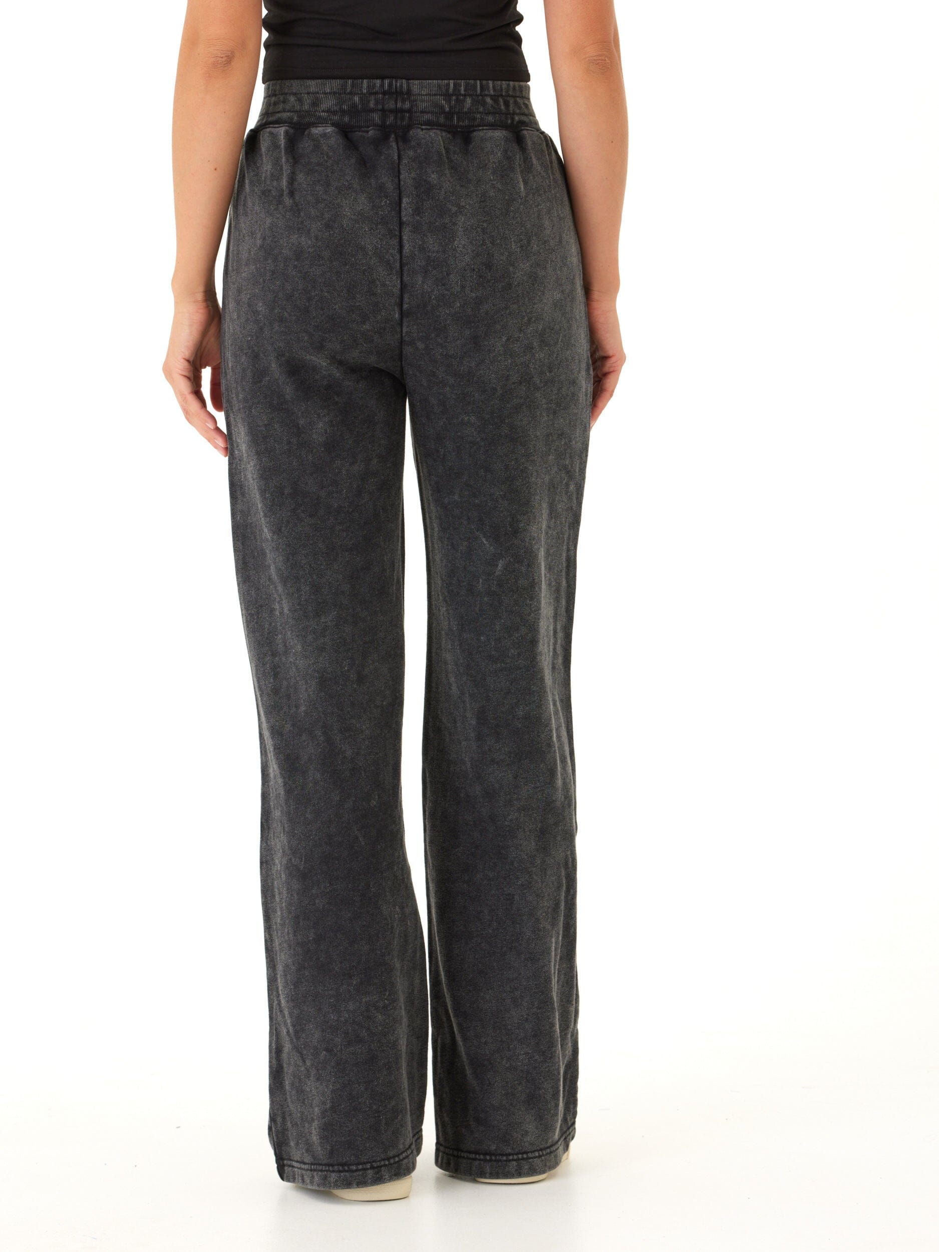 Hester Mineral Wash Wide Leg Terry Pants High Rise Relaxed Fit