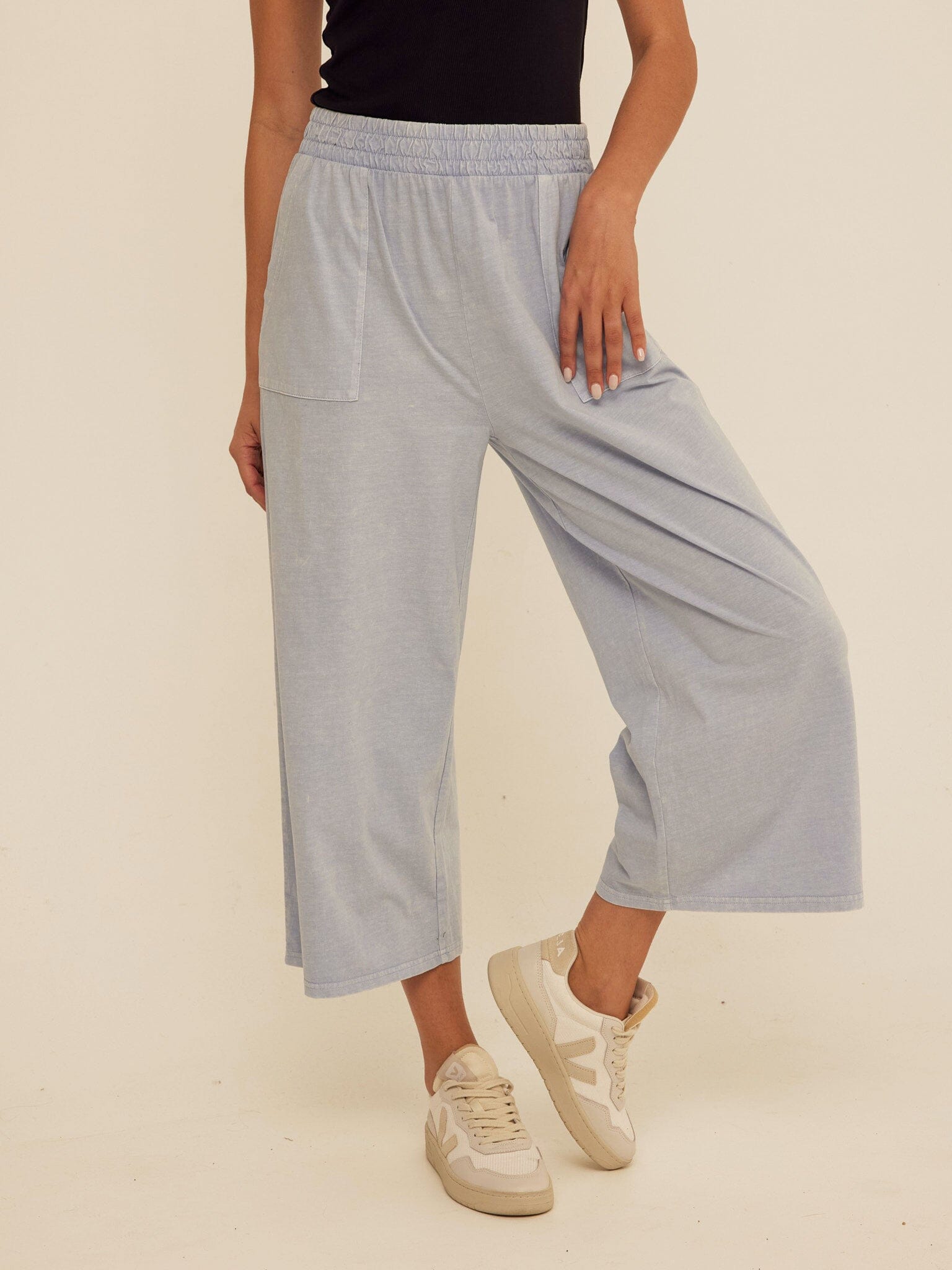 Alva Mineral Wash Eco Jersey Wide Leg Capri Pant