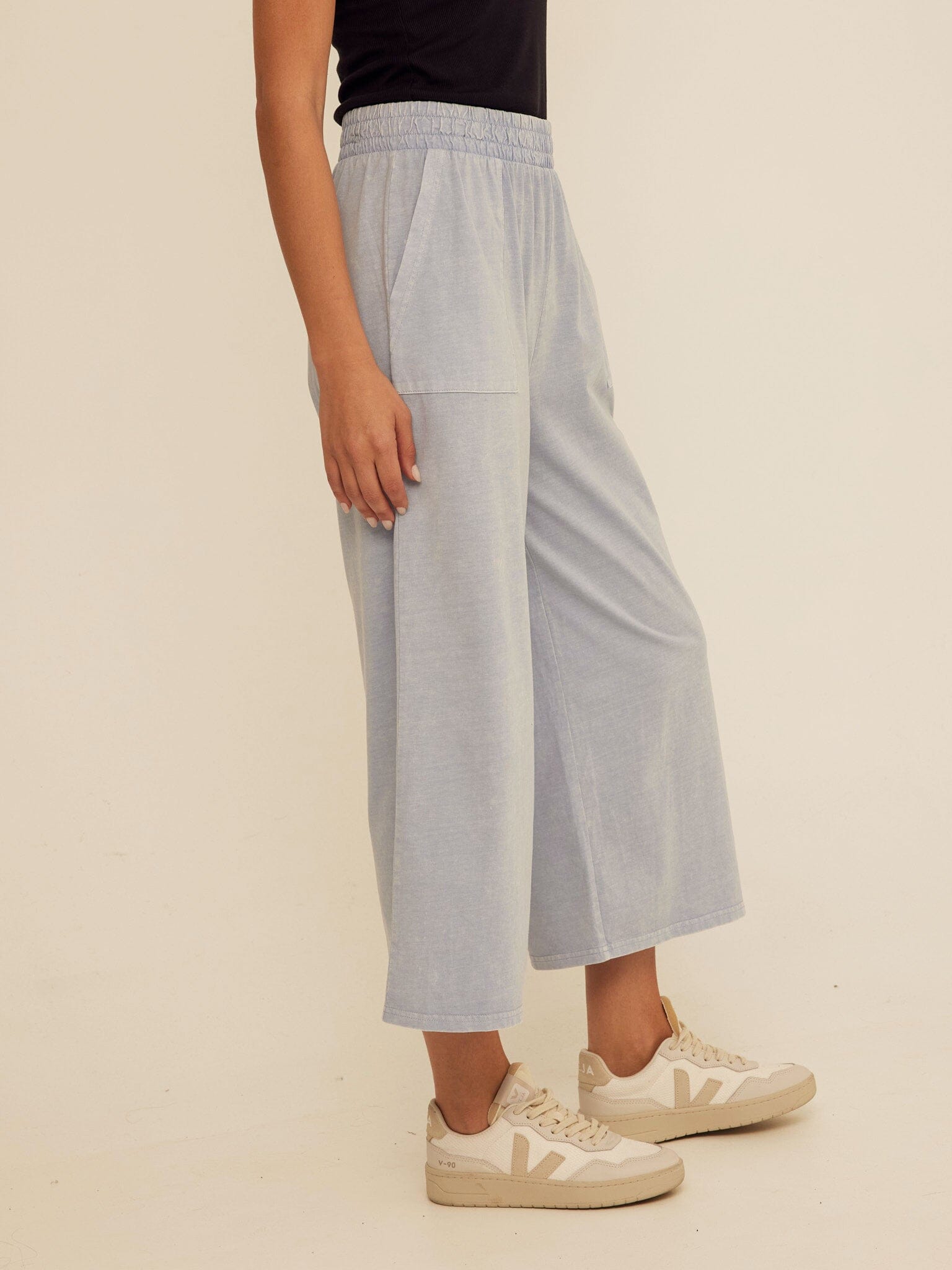 Alva Mineral Wash Eco Jersey Wide Leg Capri Pant