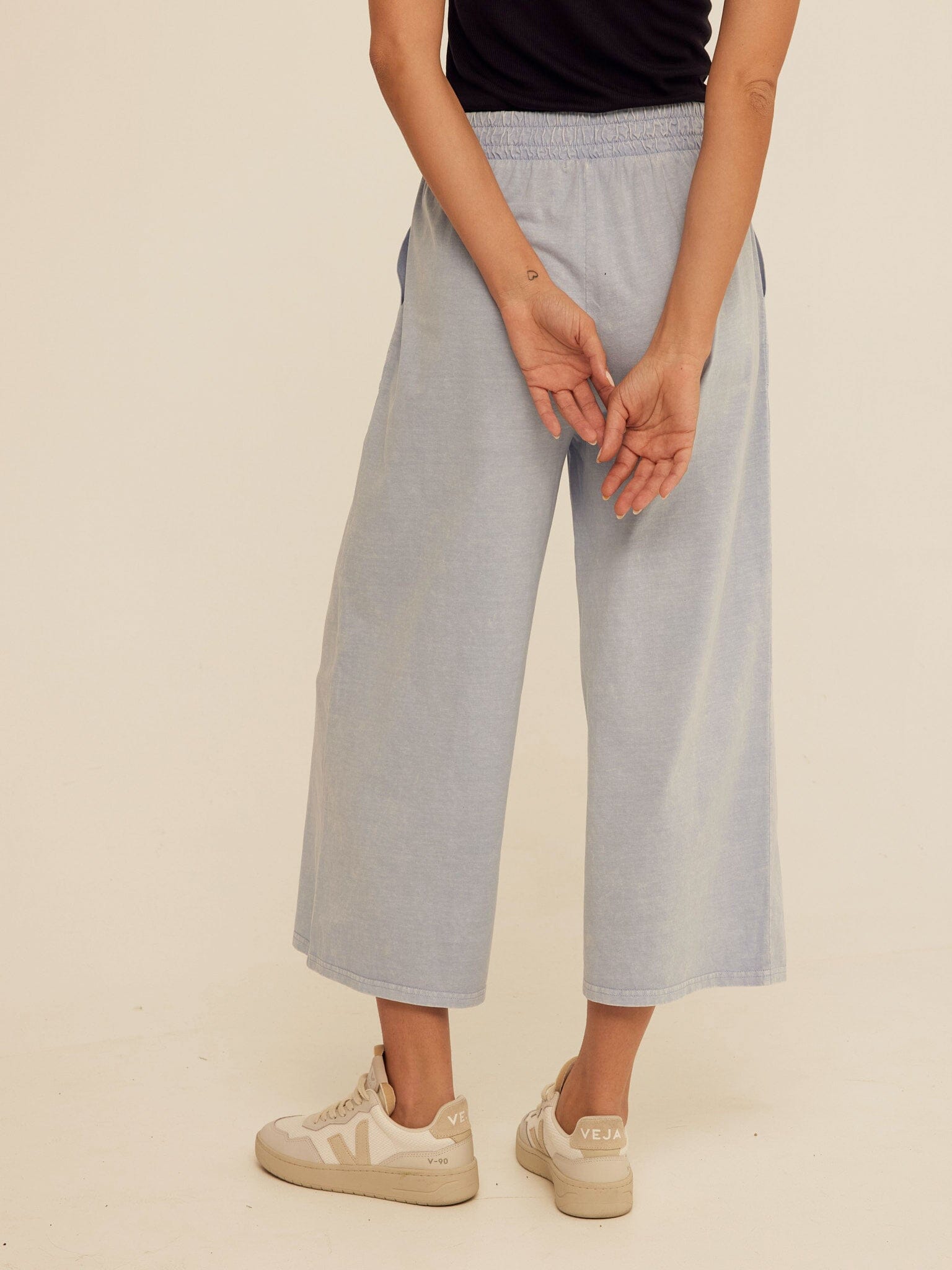 Alva Mineral Wash Eco Jersey Wide Leg Capri Pant
