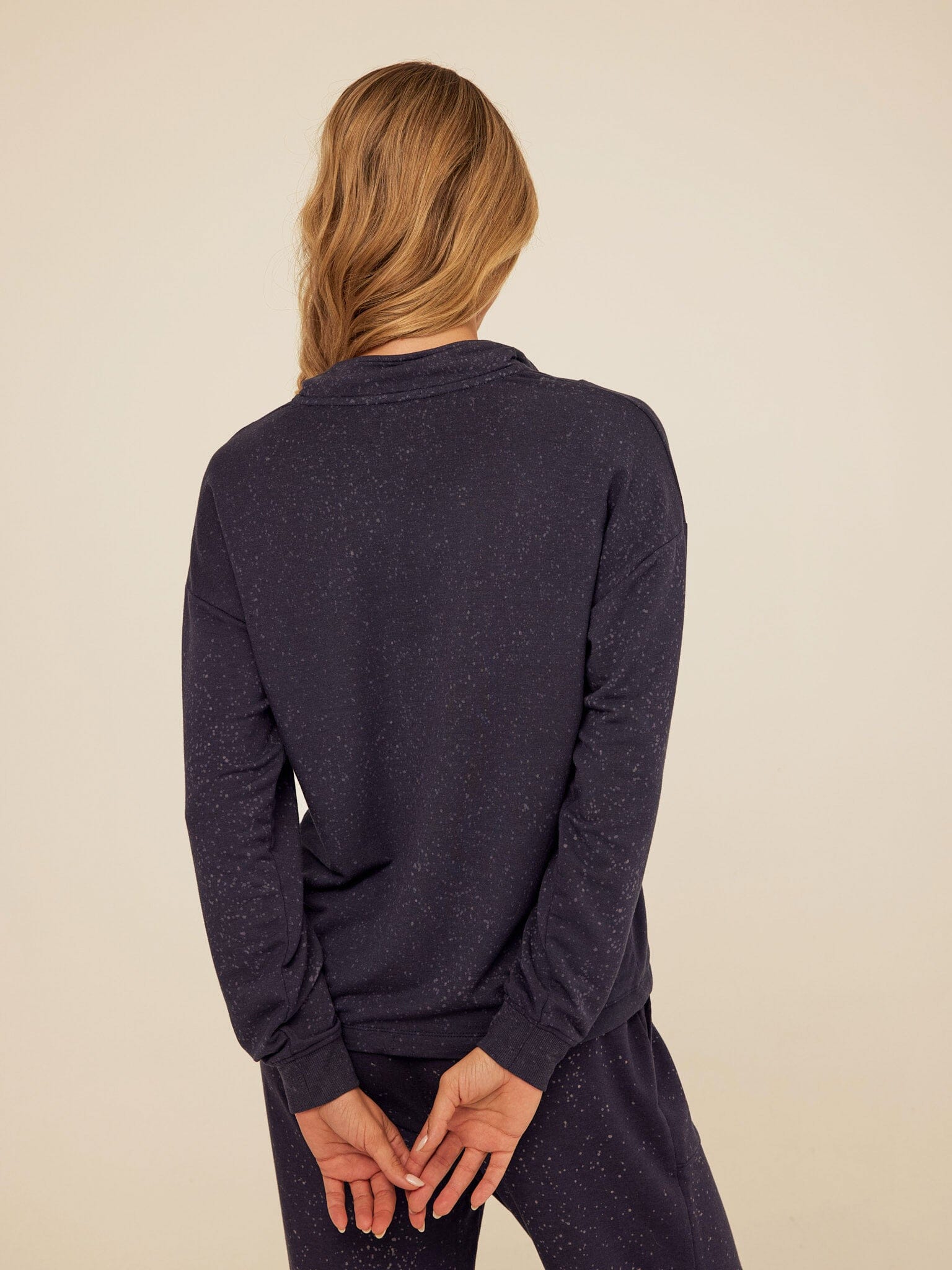 Nyla Spray Wash Modal Terry Half-Zip Pullover