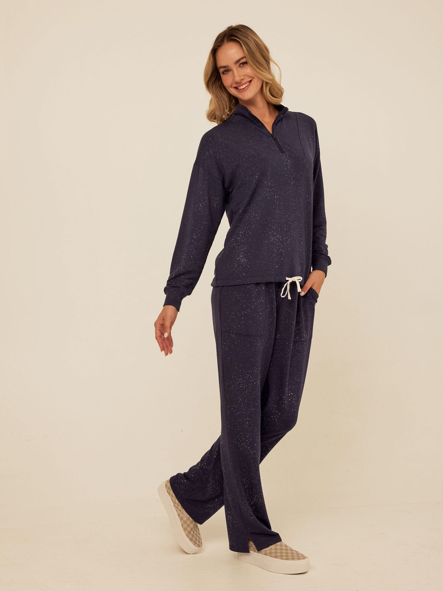 Theresa Spray Wash Modal Terry Straight Leg Pant