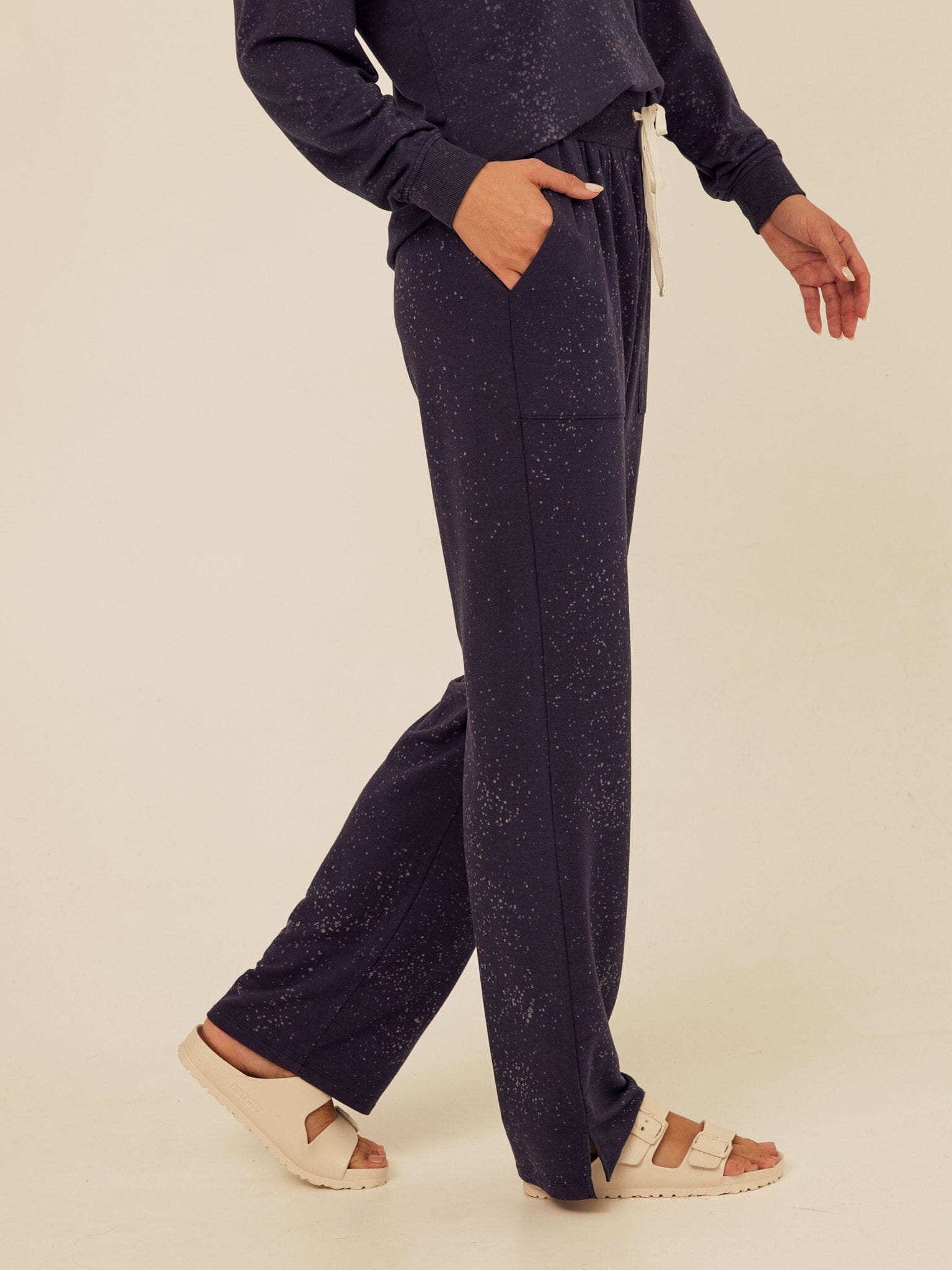 Theresa Spray Wash Modal Terry Straight Leg Pant