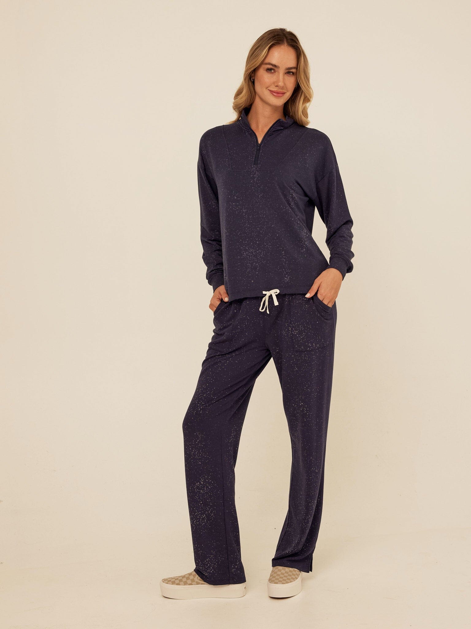 Theresa Spray Wash Modal Terry Straight Leg Pant