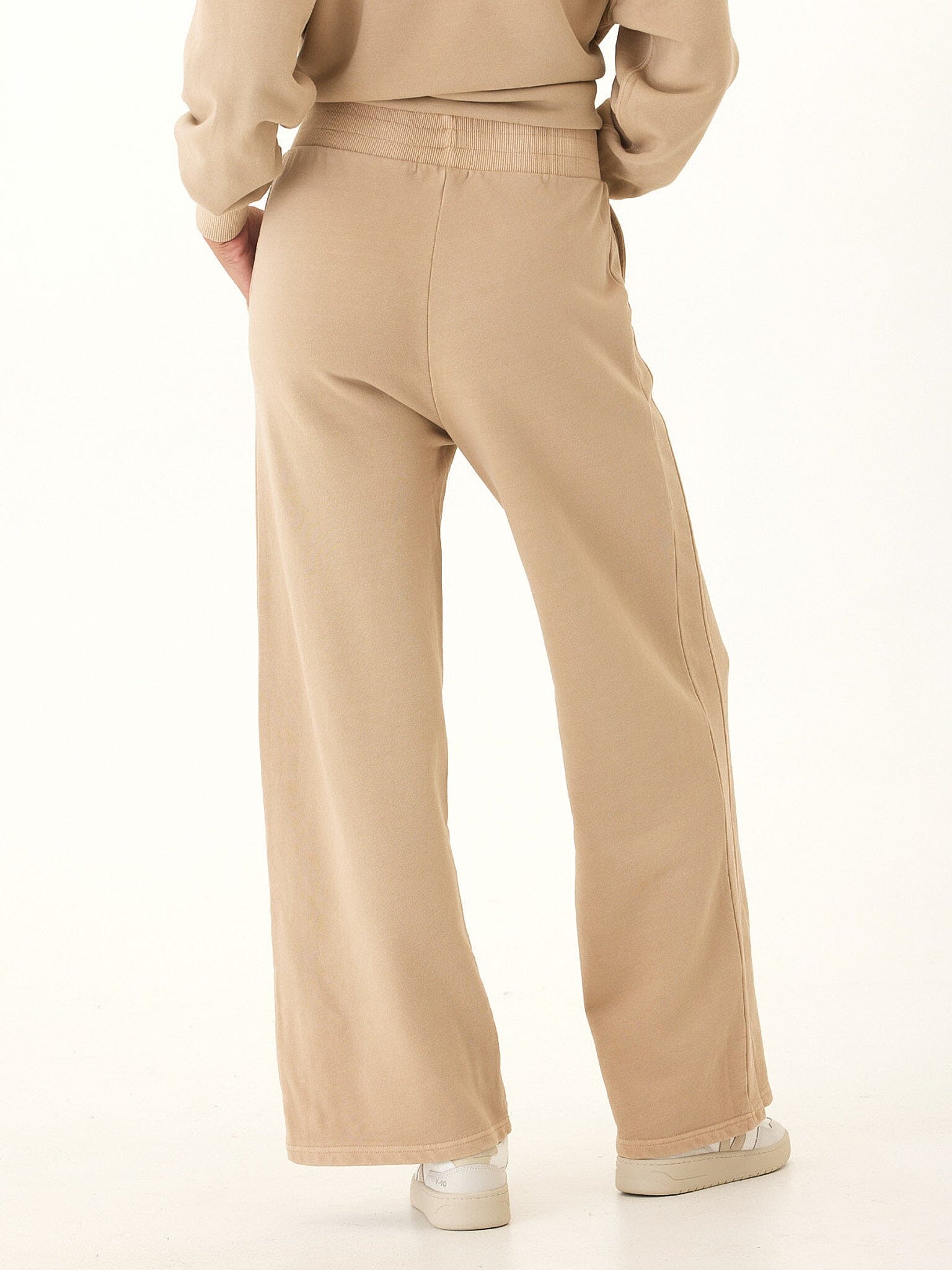 Women's Core Feather Fleece Wide-Leg Sweatpant in Beige and Tan