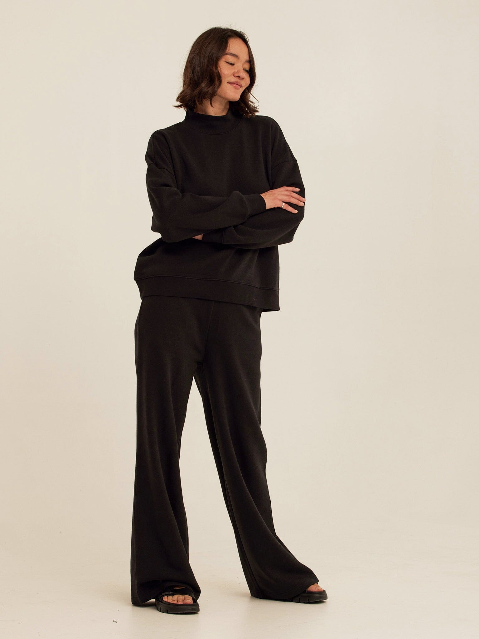 Core Triblend Fleece Wide-Leg Sweatpants with Adjustable Drawcord