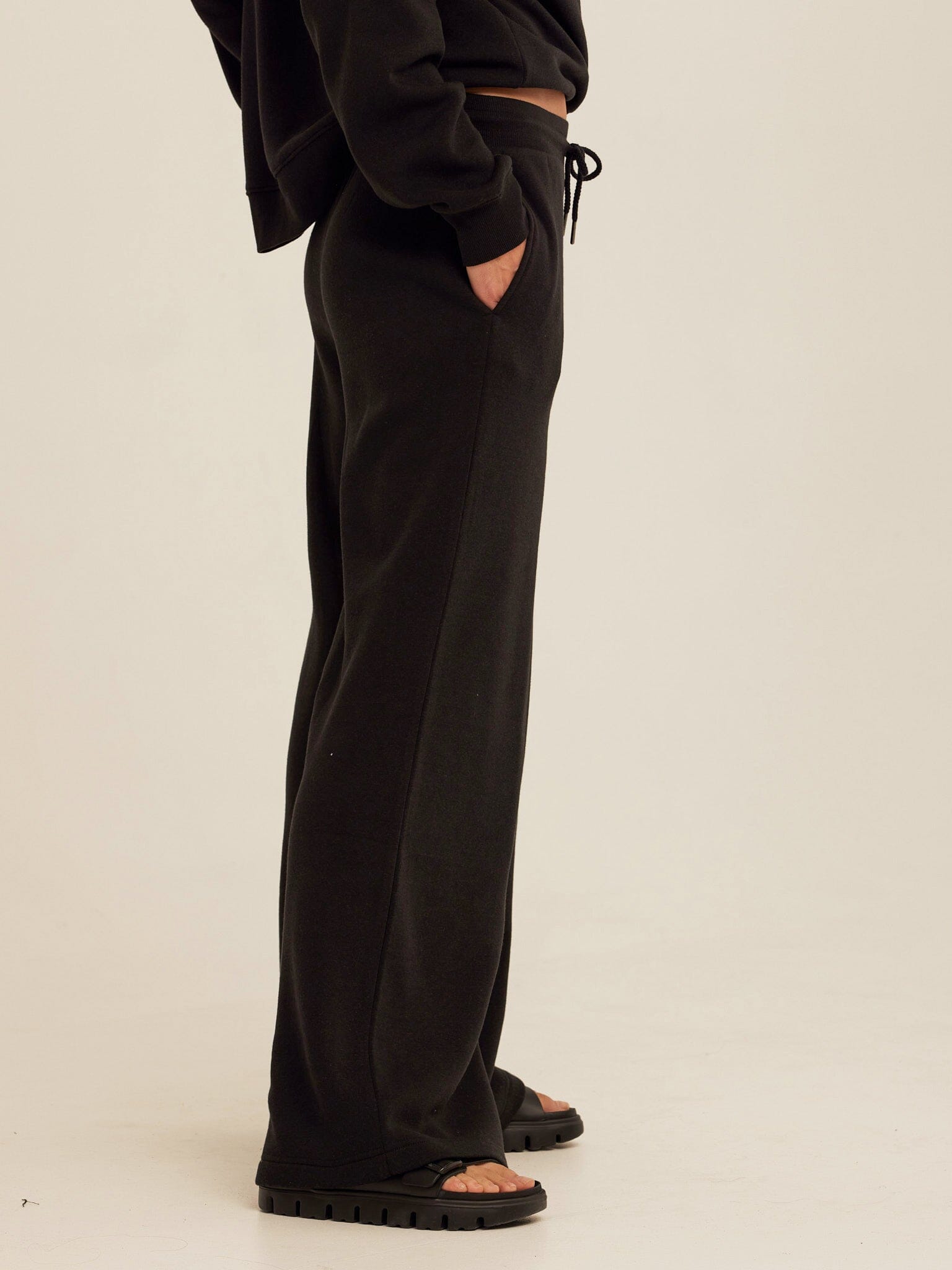 Core Triblend Fleece Wide-Leg Sweatpants with Adjustable Drawcord