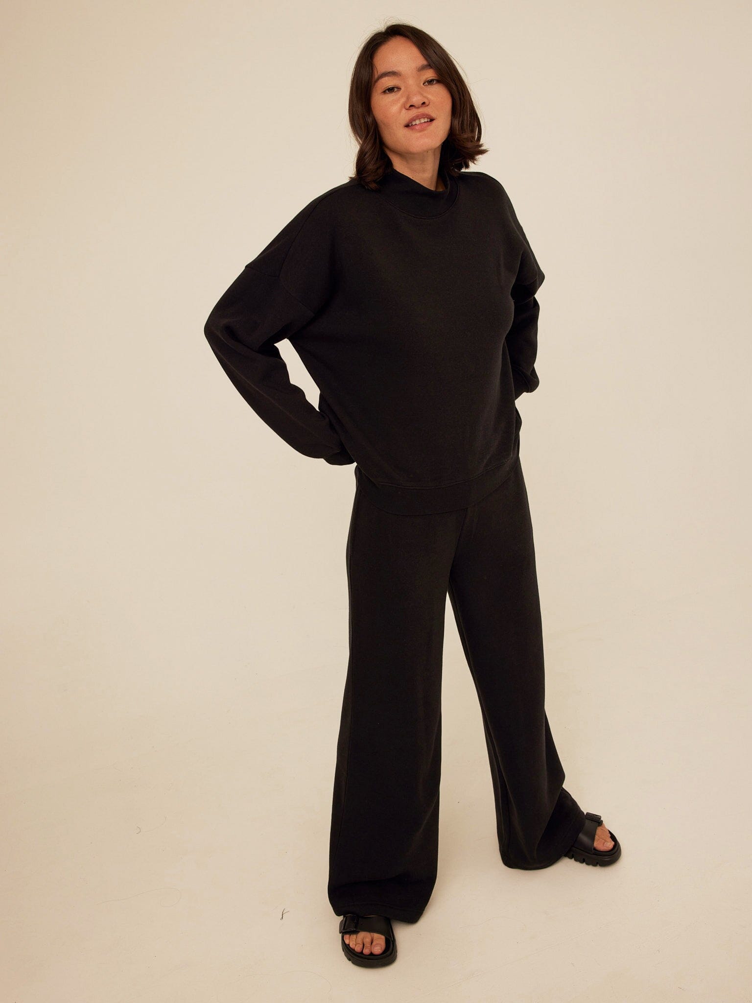 Core Triblend Fleece Wide-Leg Sweatpants with Adjustable Drawcord