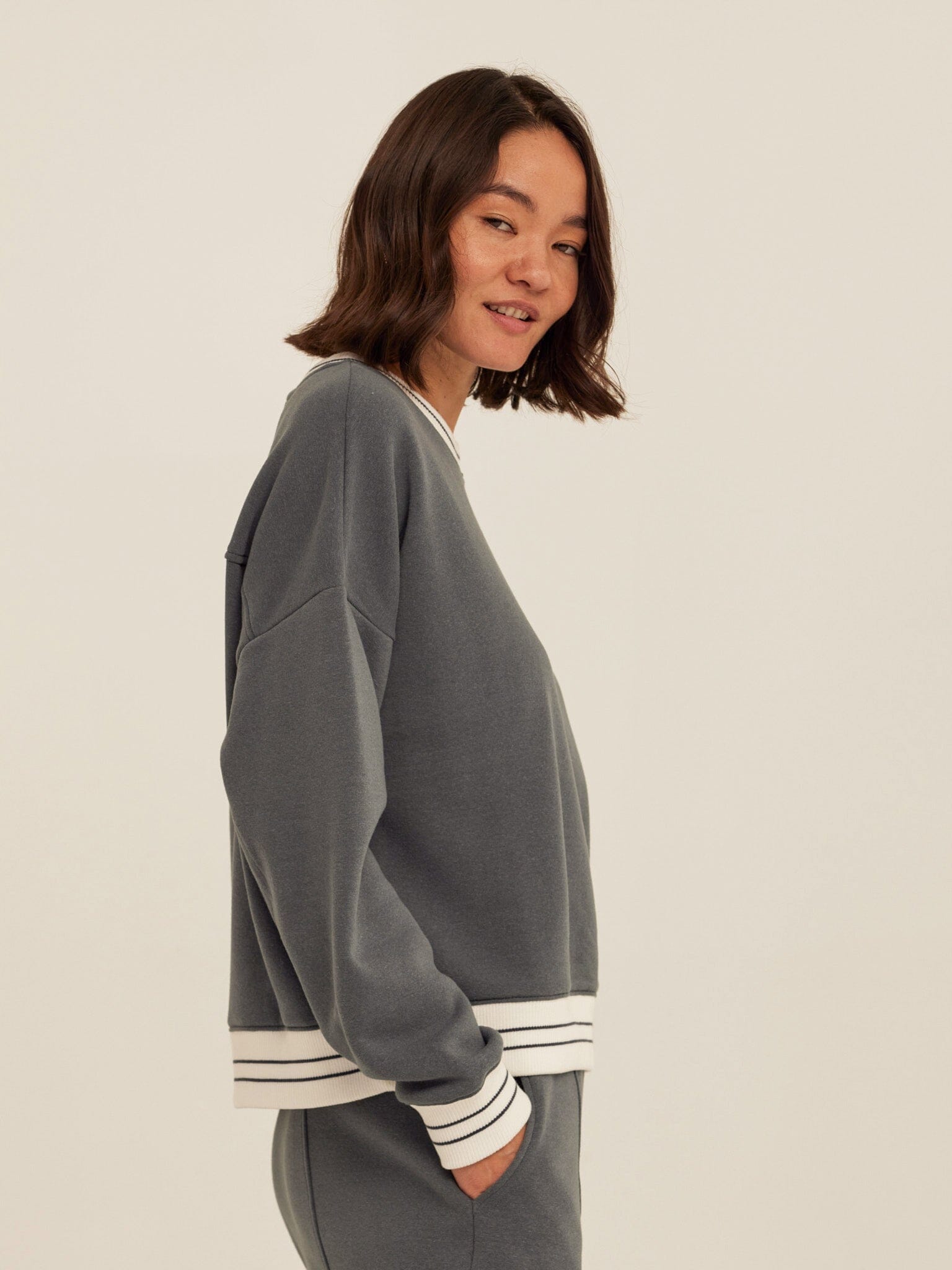 Jahmeera Triblend Fleece Collegiate Pullover - Relaxed Varsity Style