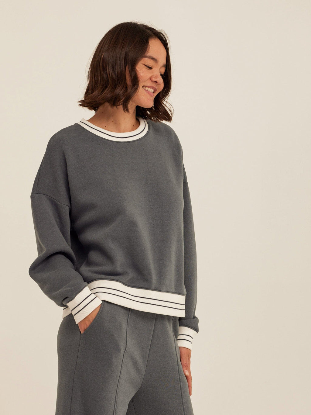 Jahmeera Triblend Fleece Collegiate Pullover - Relaxed Varsity Style