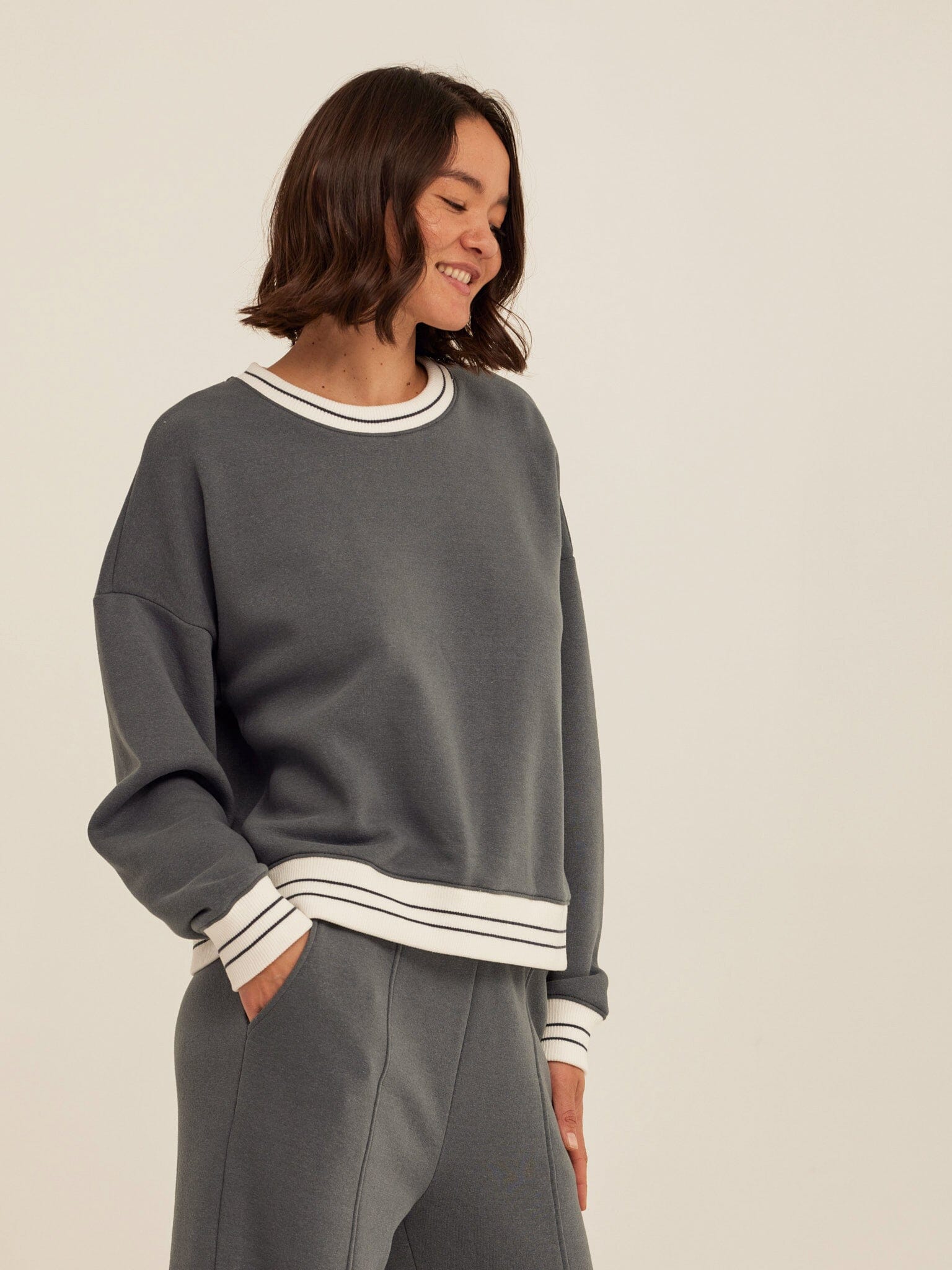 Jahmeera Triblend Fleece Collegiate Pullover - Relaxed Varsity Style