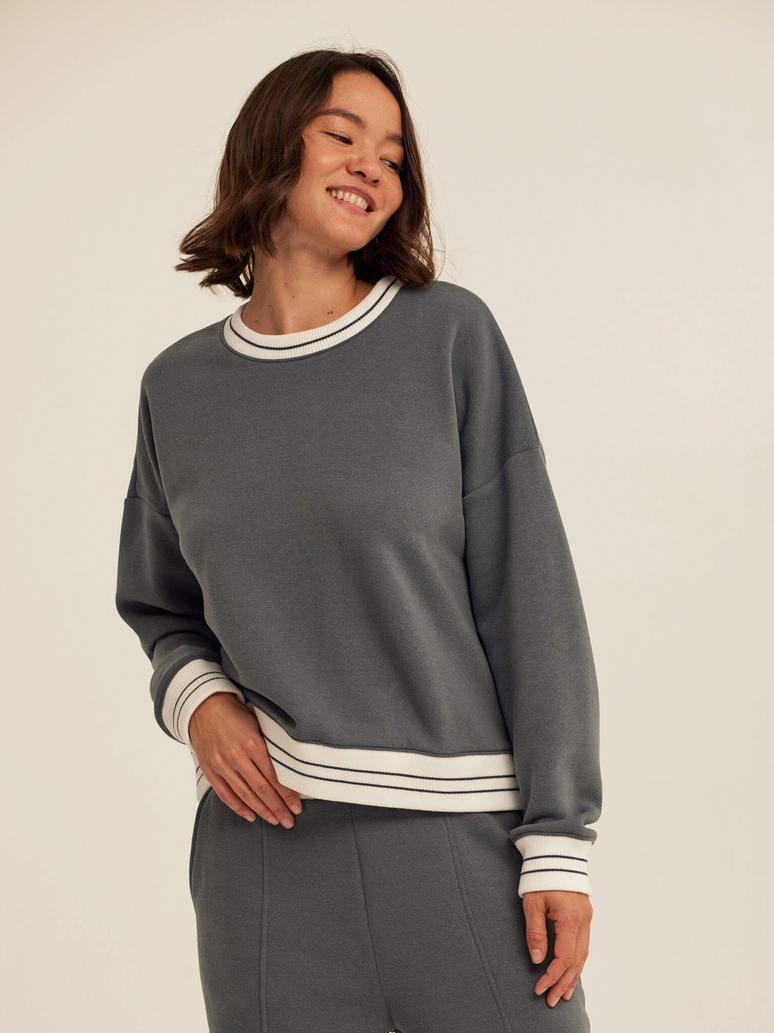 Jahmeera Triblend Fleece Collegiate Pullover - Relaxed Varsity Style