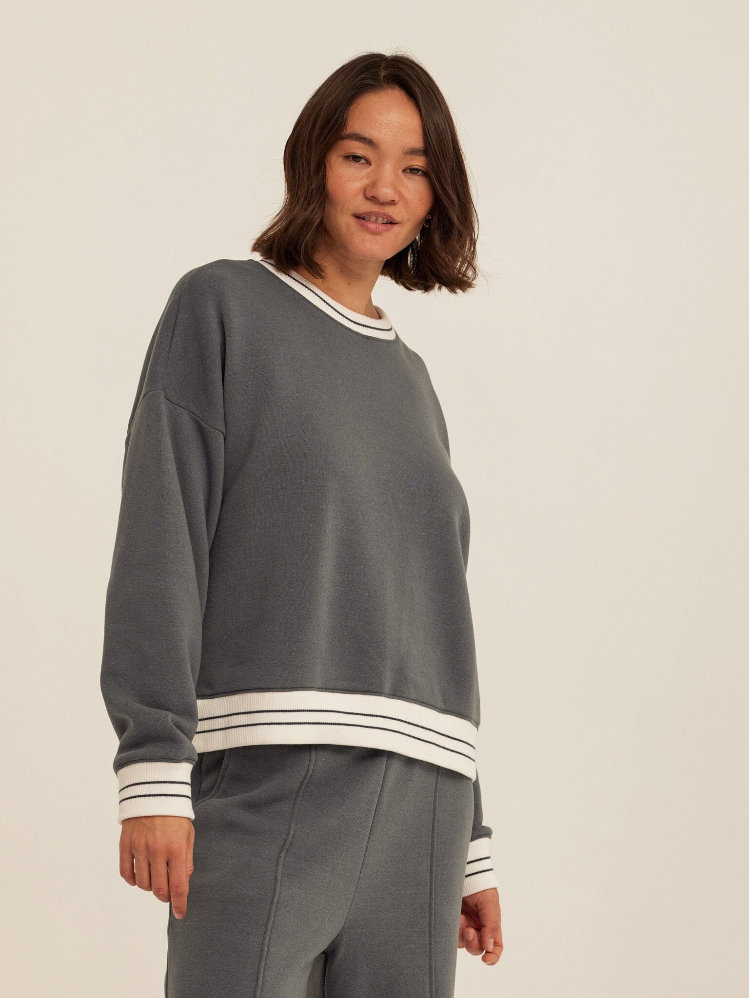 Jahmeera Triblend Fleece Collegiate Pullover - Relaxed Varsity Style
