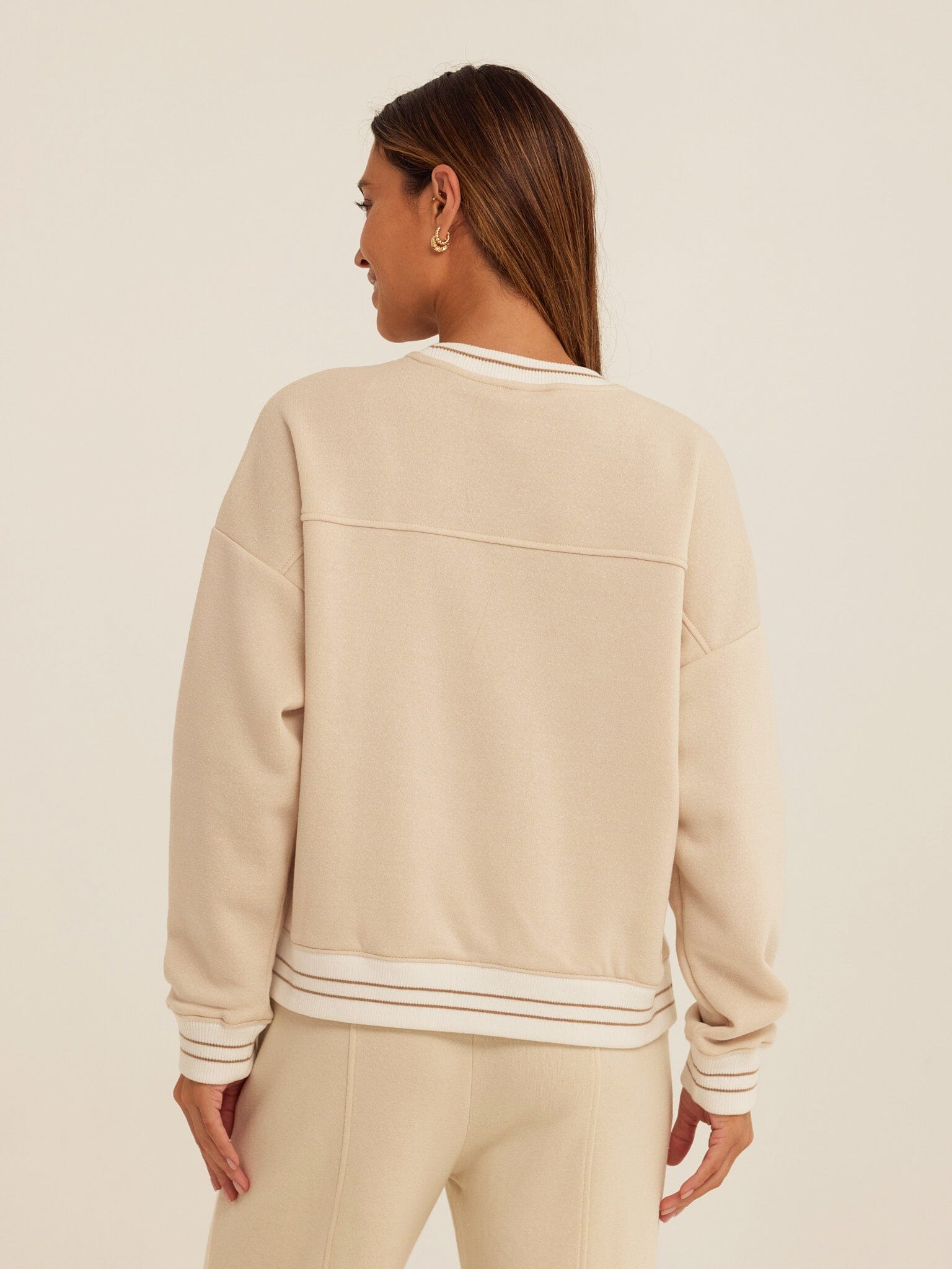 Triblend Fleece Collegiate Pullover with Contrast Rib Trim