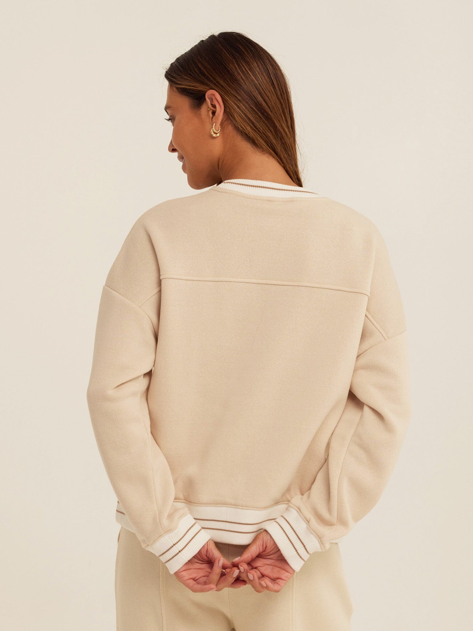 Triblend Fleece Collegiate Pullover with Contrast Rib Trim