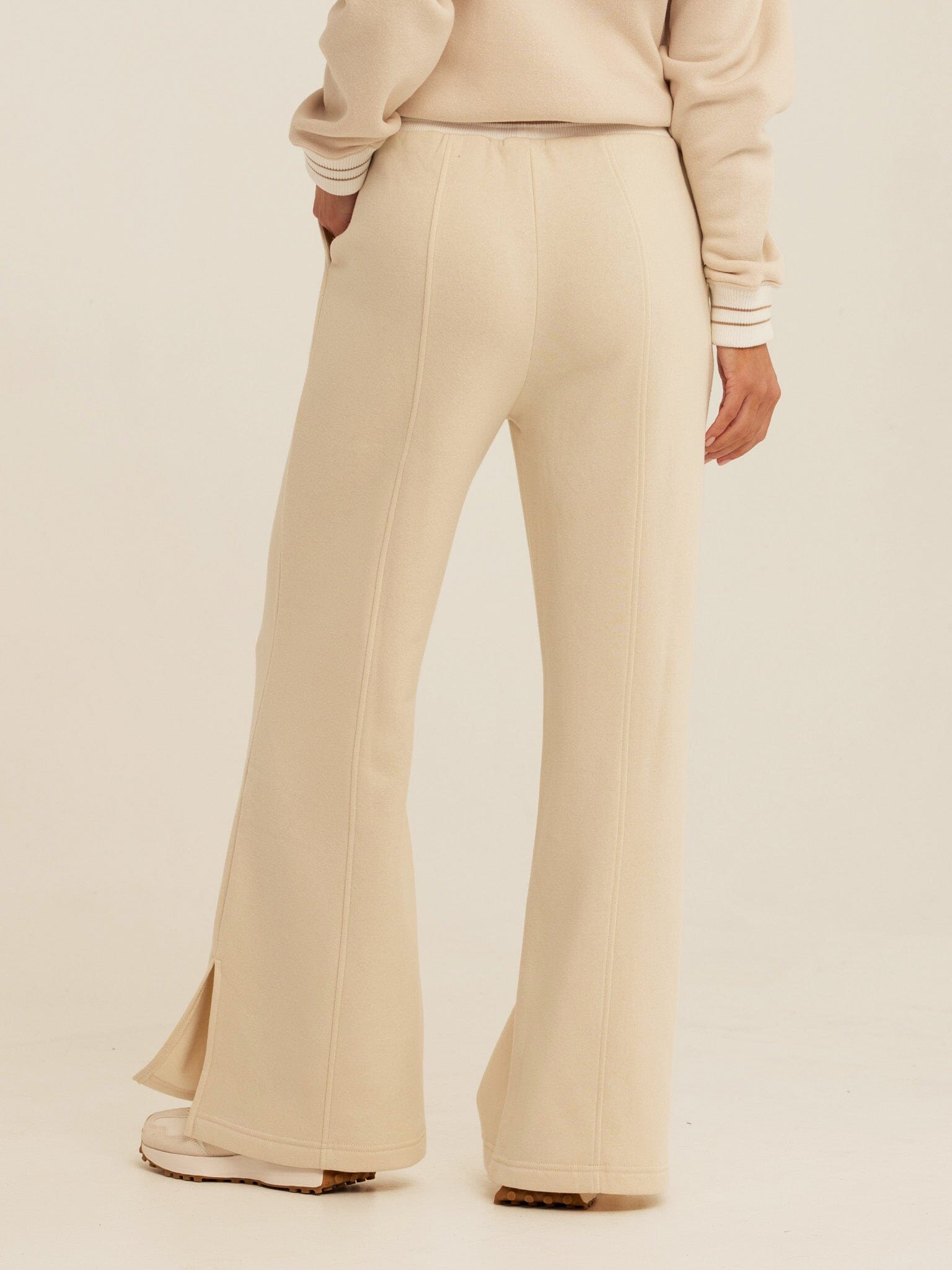 Triblend Fleece Collegiate Wide Leg Pant with Contrast Waistband