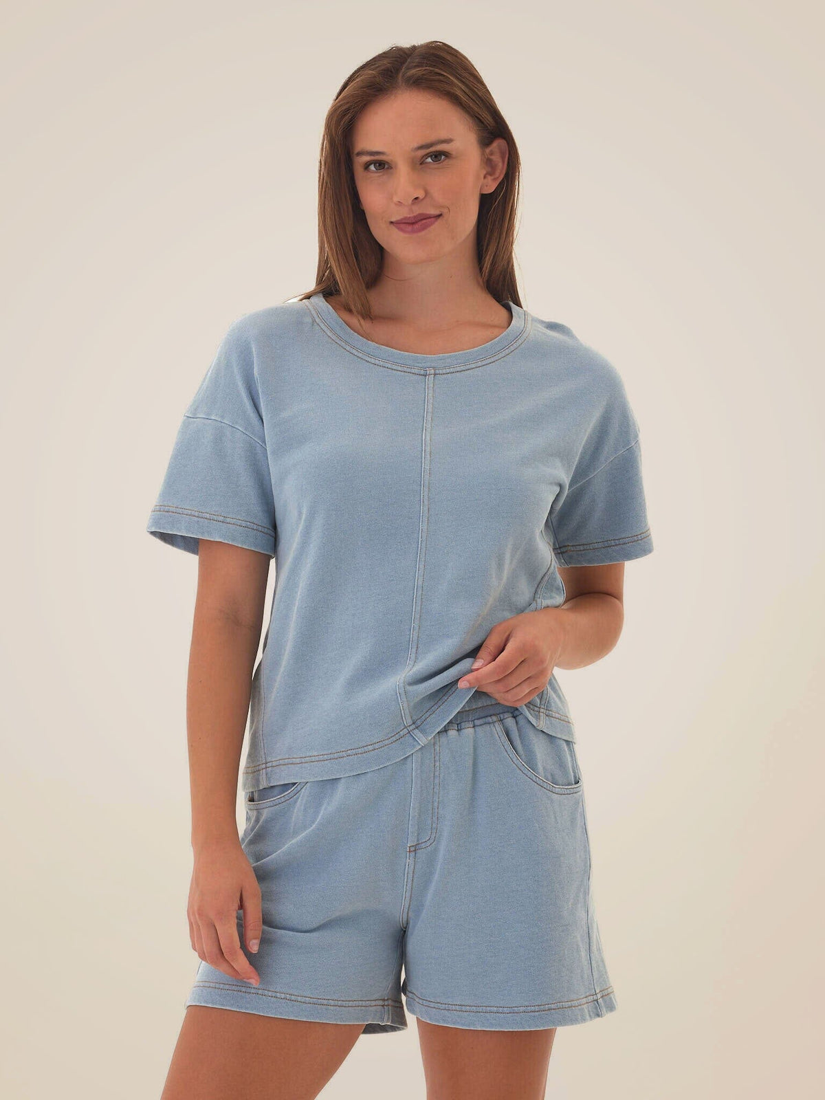 Ruhi Denim Terry Short