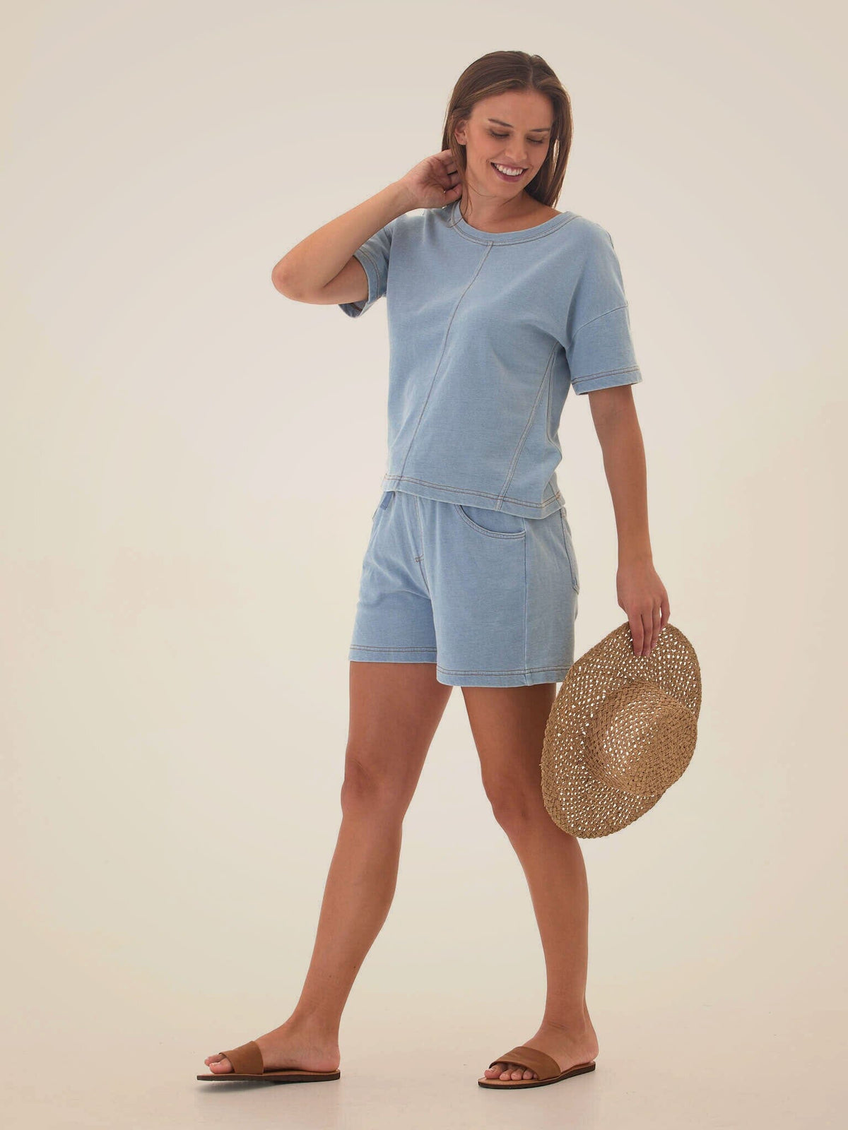 Ruhi Denim Terry Short