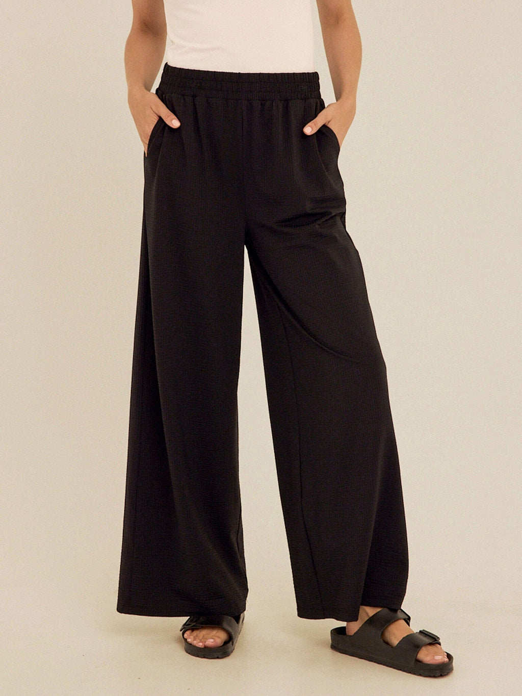 Phaedra Stretch Seersucker Wide Leg Pant