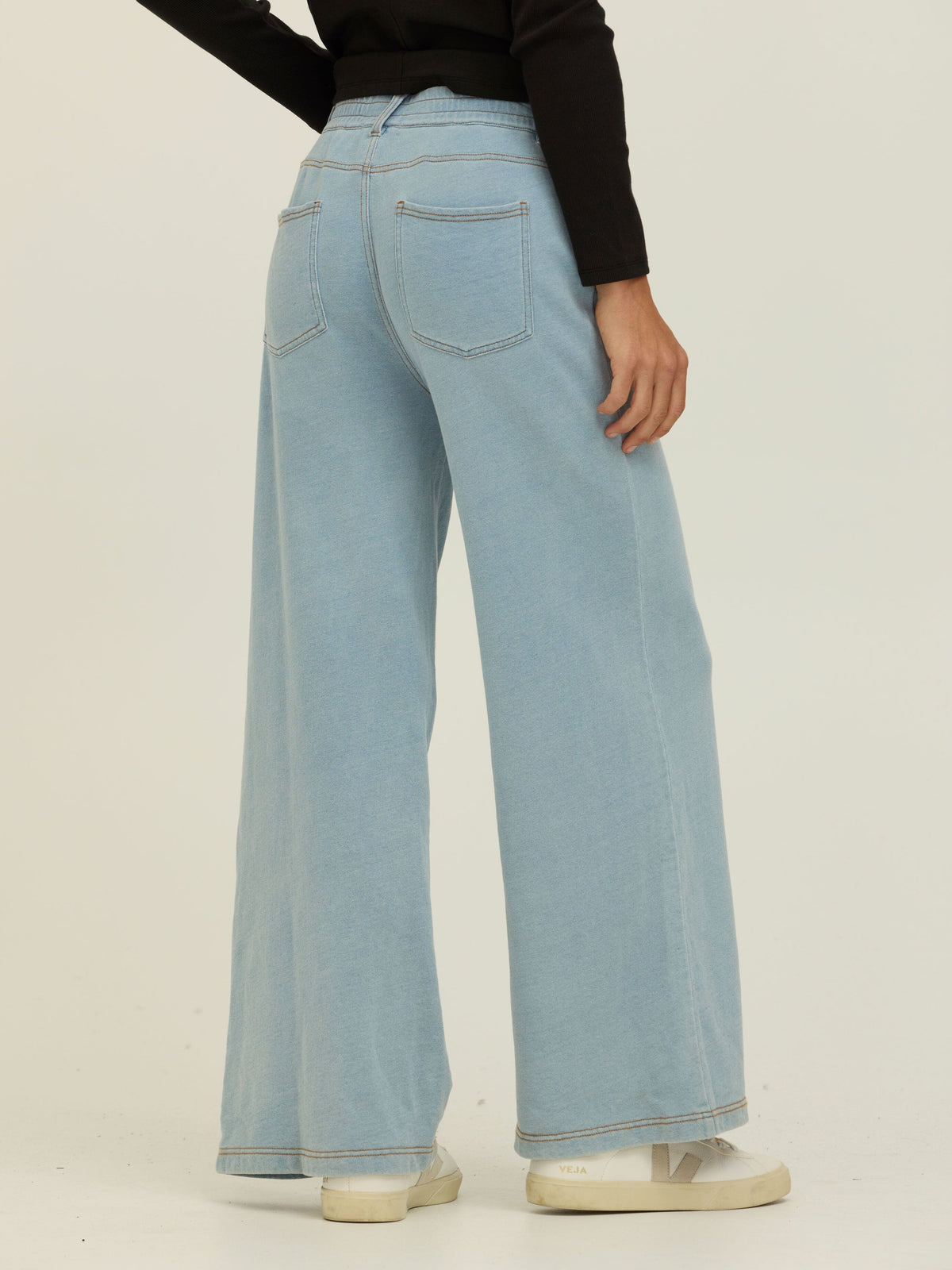 Krystal Denim Terry Wide Leg Pant