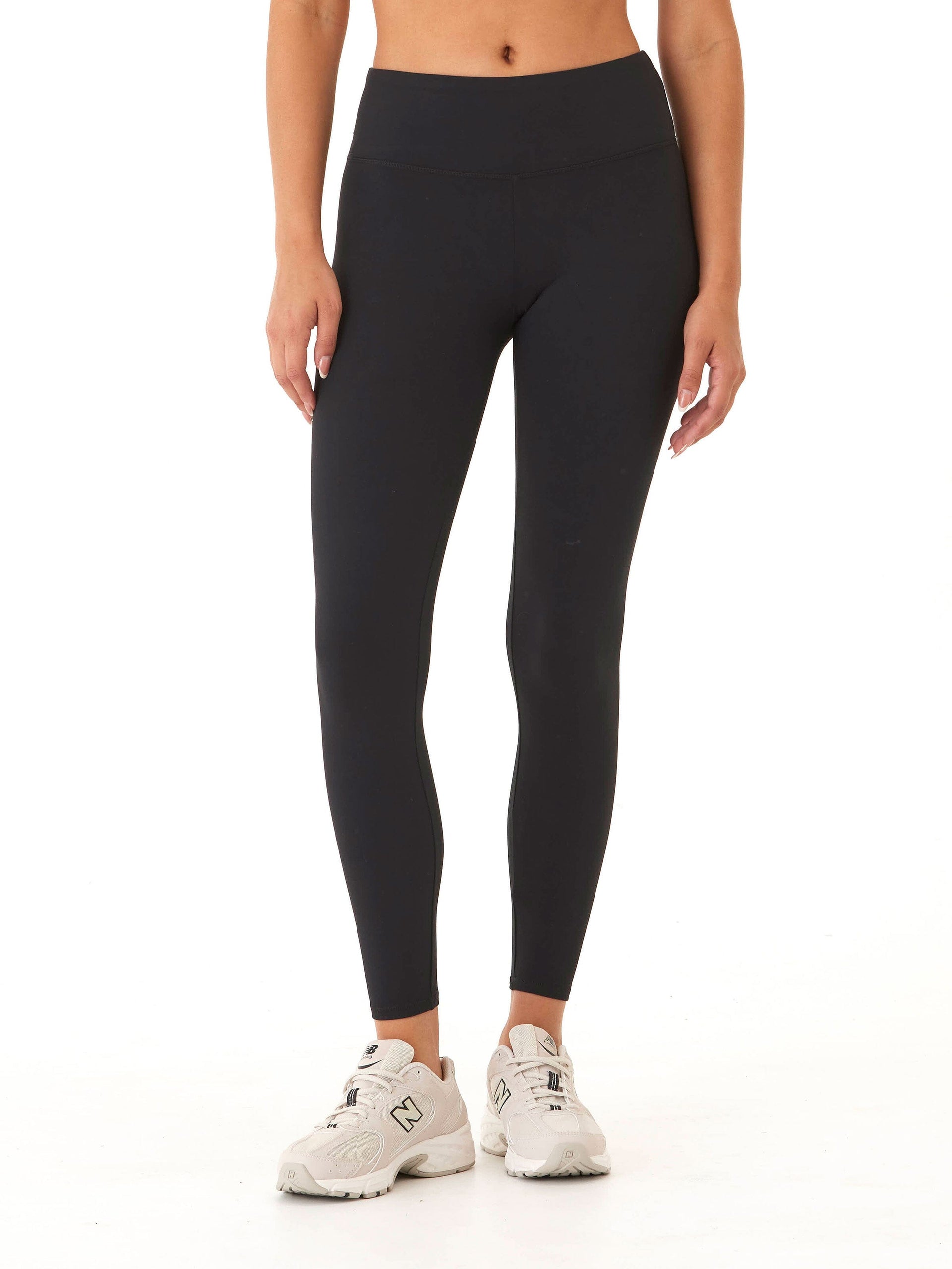 Monica Mid Rise Full Length Legging 26-inch Solid Black Athletic
