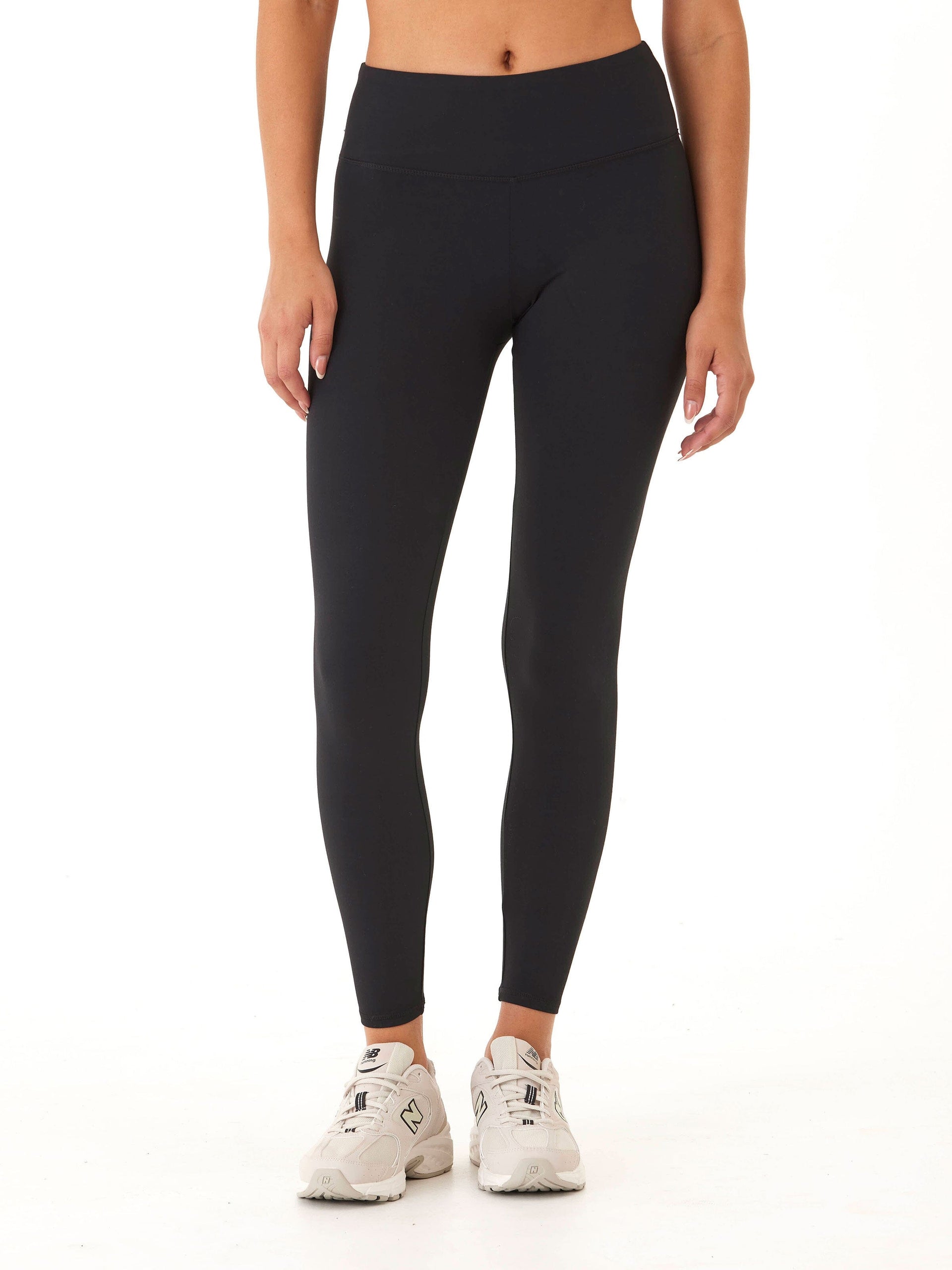 Monica Mid Rise Full Length Legging 26-inch Solid Black Athletic