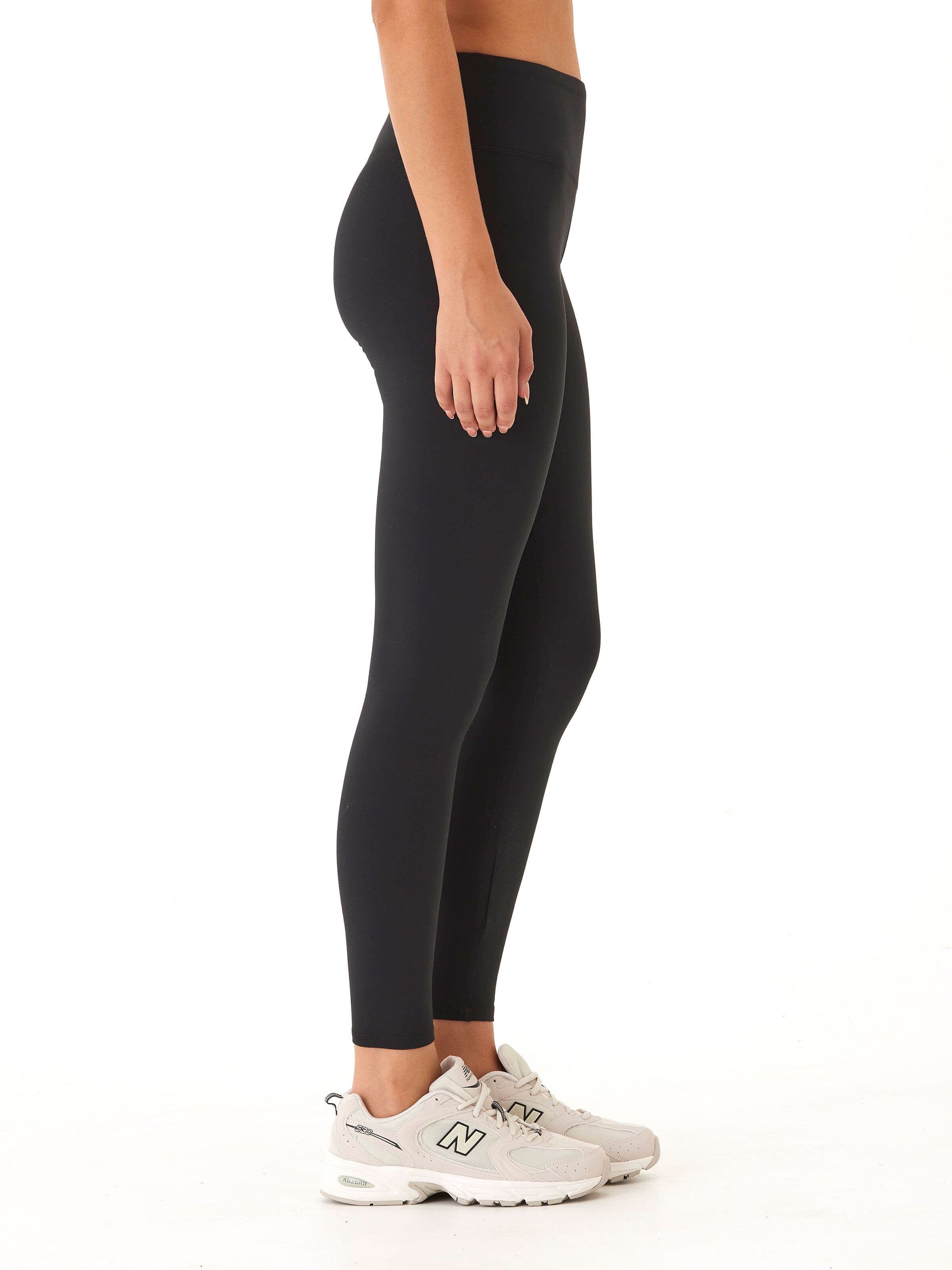 Monica Mid Rise Full Length Legging 26-inch Solid Black Athletic