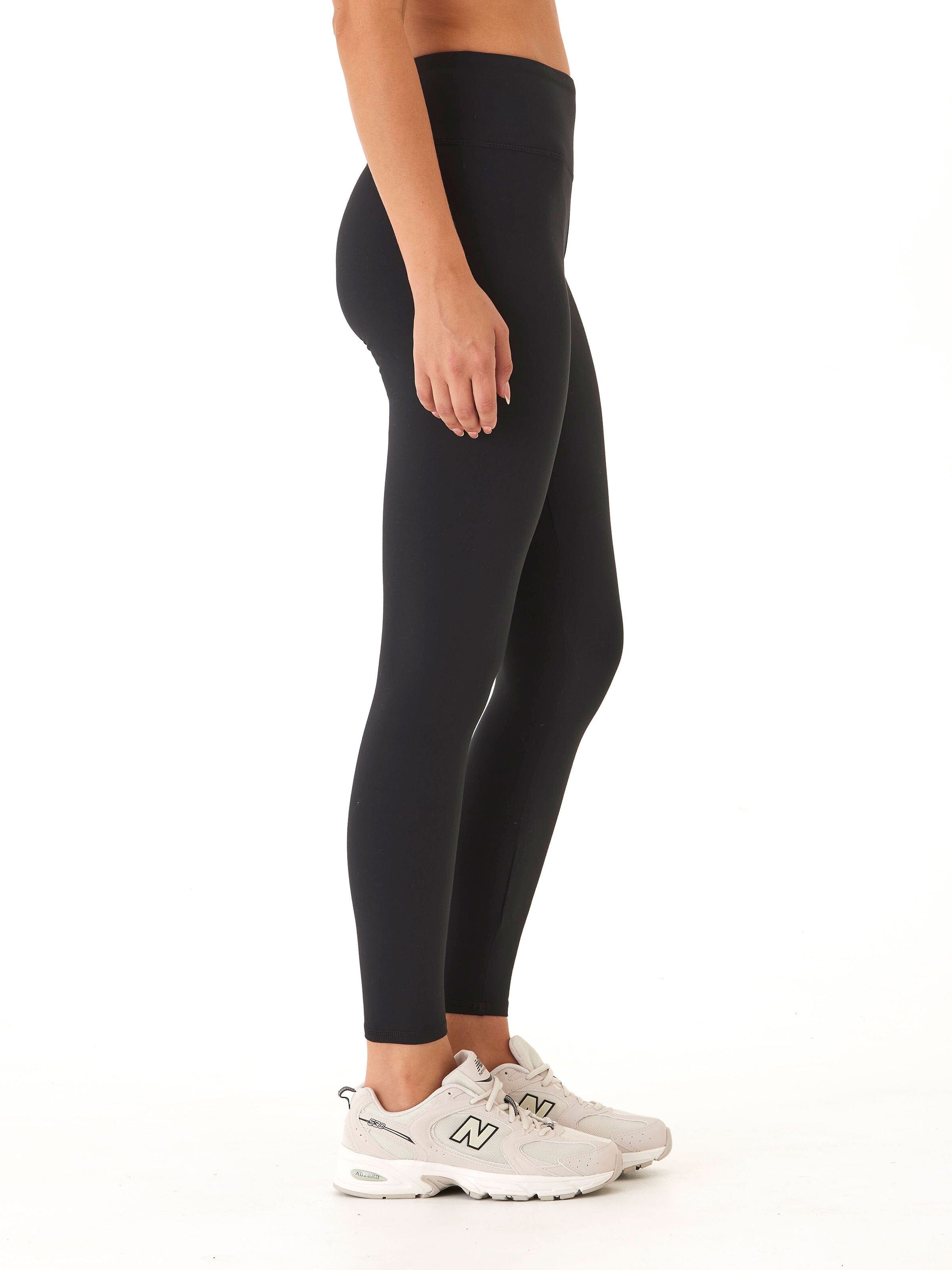 Monica Mid Rise Full Length Legging 26-inch Solid Black Athletic