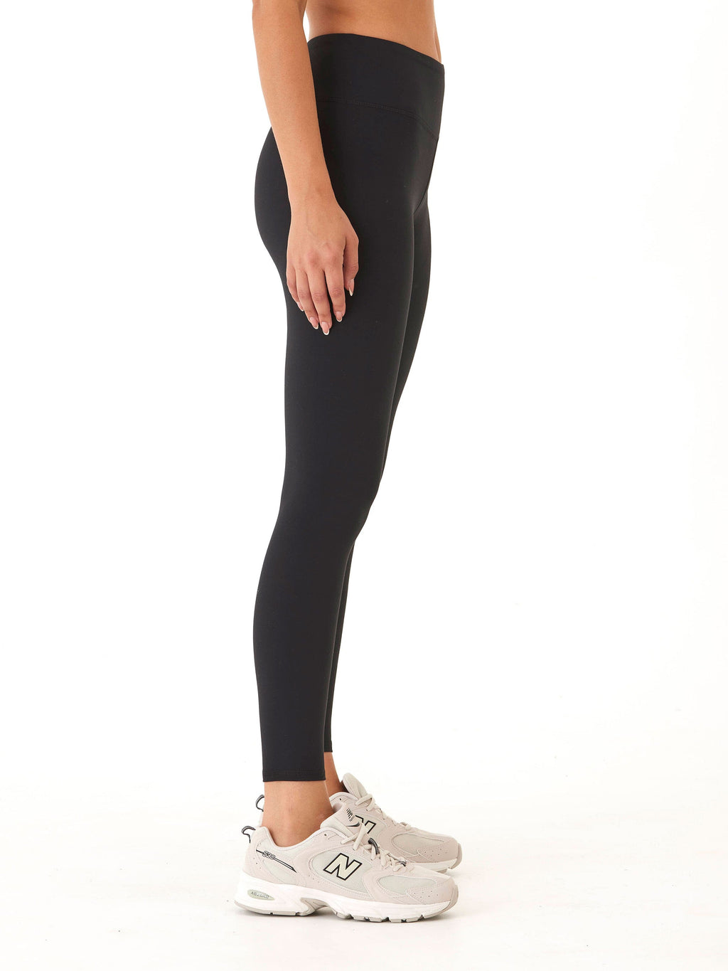 Monica Mid Rise Full Length Legging 26-inch Solid Black Athletic
