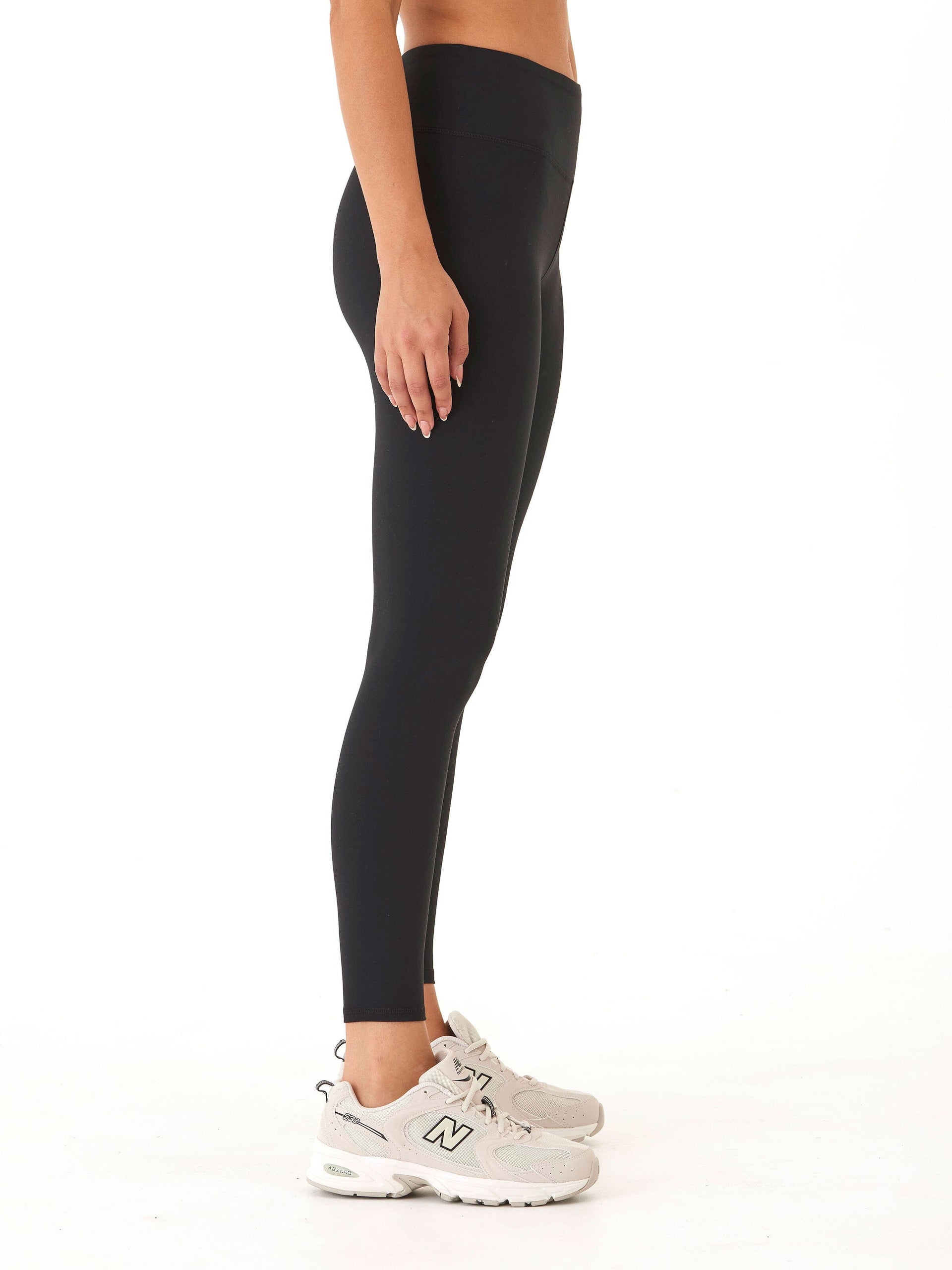 Monica Mid Rise Full Length Legging 26-inch Solid Black Athletic